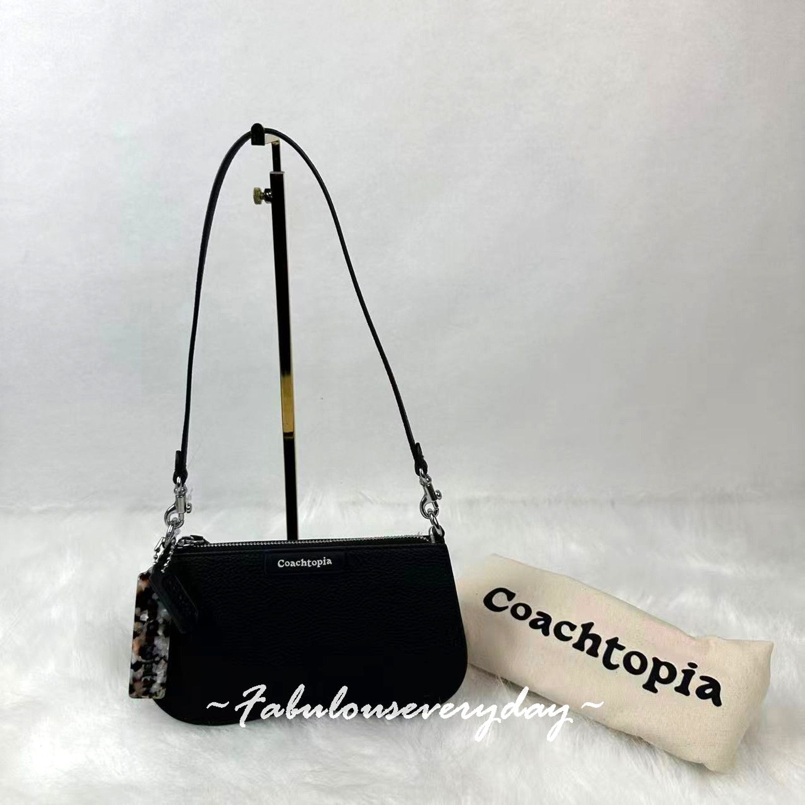 Coach COACH Small Wavy Shoulder Coachtopia Leather Silver Black Size ONE SIZE - 1 Thumbnail