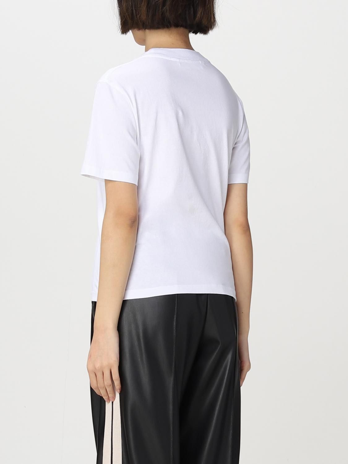 Palm Angels o1y1225 Logo Crewneck T-Shirt in White Size XS / US 0-2 / IT 36-38 - 3 Thumbnail