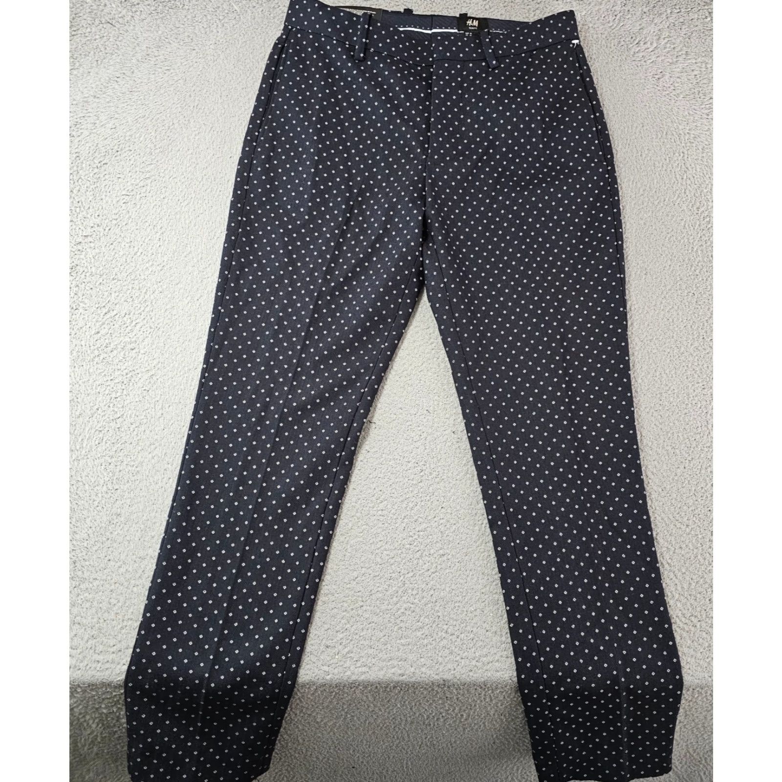 H&M H&M Chino Dress Pants Mens 32 Regular Flat Front Slim Blue 32x29 Office Workwear Preppy Size US 32 / EU 48 - 2 Thumbnail