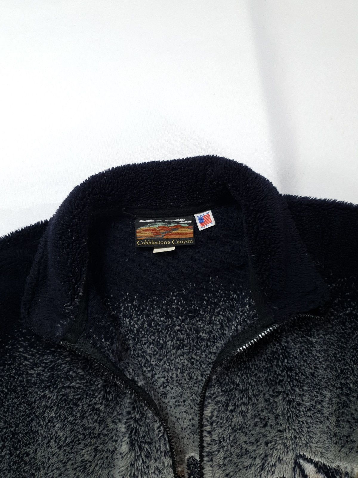 Vintage Cobblestone Canyon Made In USA Wolf Full Zip Fleece Jacket L Size US L / EU 52-54 / 3 - 6 Thumbnail