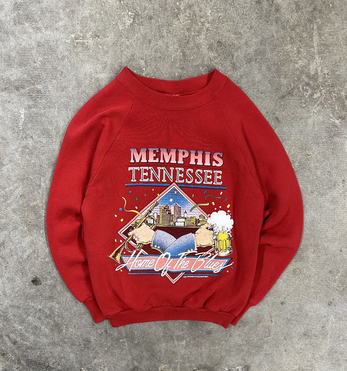 Vintage Vintage 80s Memphis Tennessee Home Of The Blues Sweatshirt Size S / US 4 / IT 40 - 1 Thumbnail