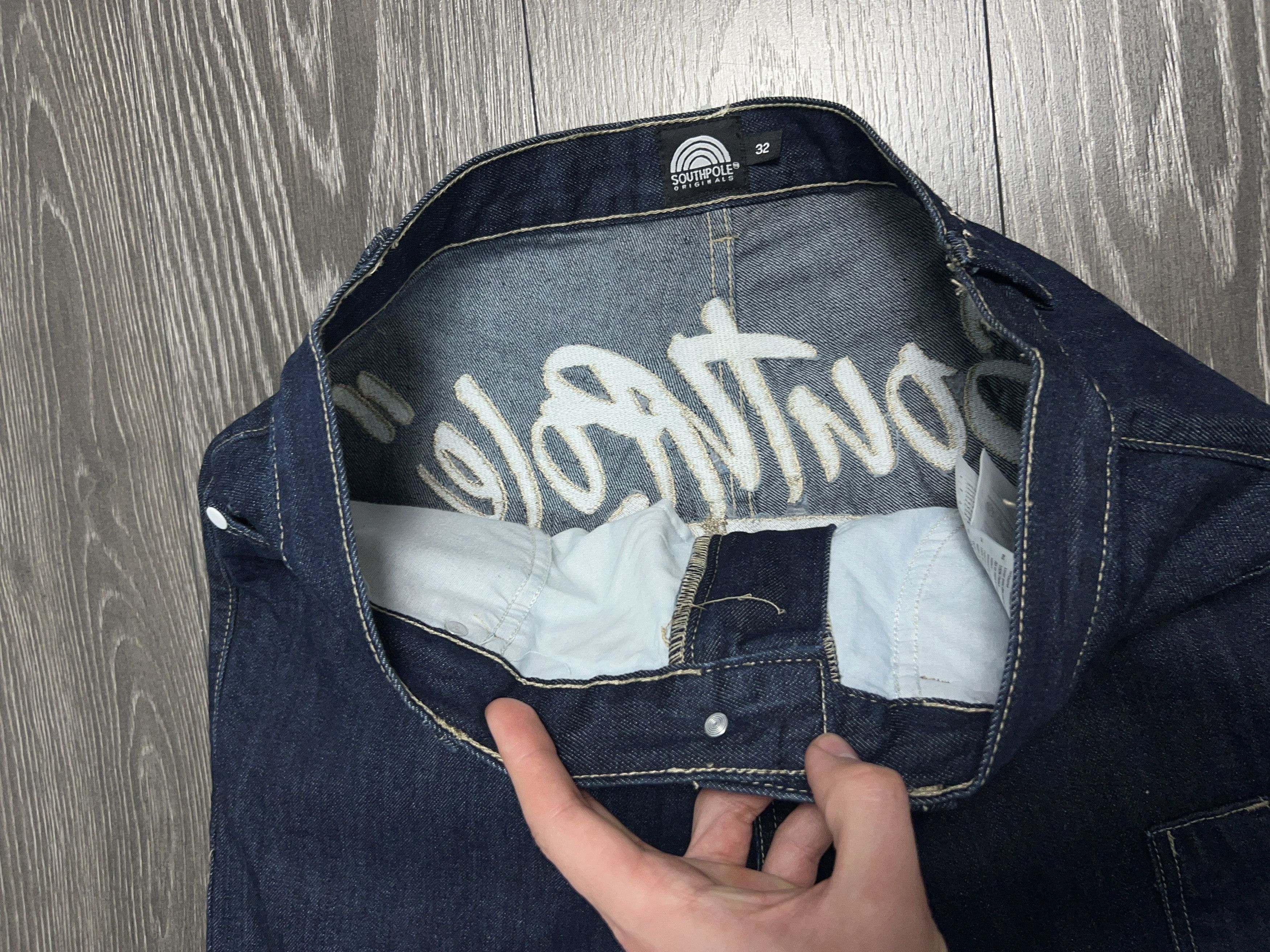 Southpole Mens Script Denim Jeans Pants Big Logo Embroidery Size 32 Size US 32 / EU 48 - 14 Thumbnail