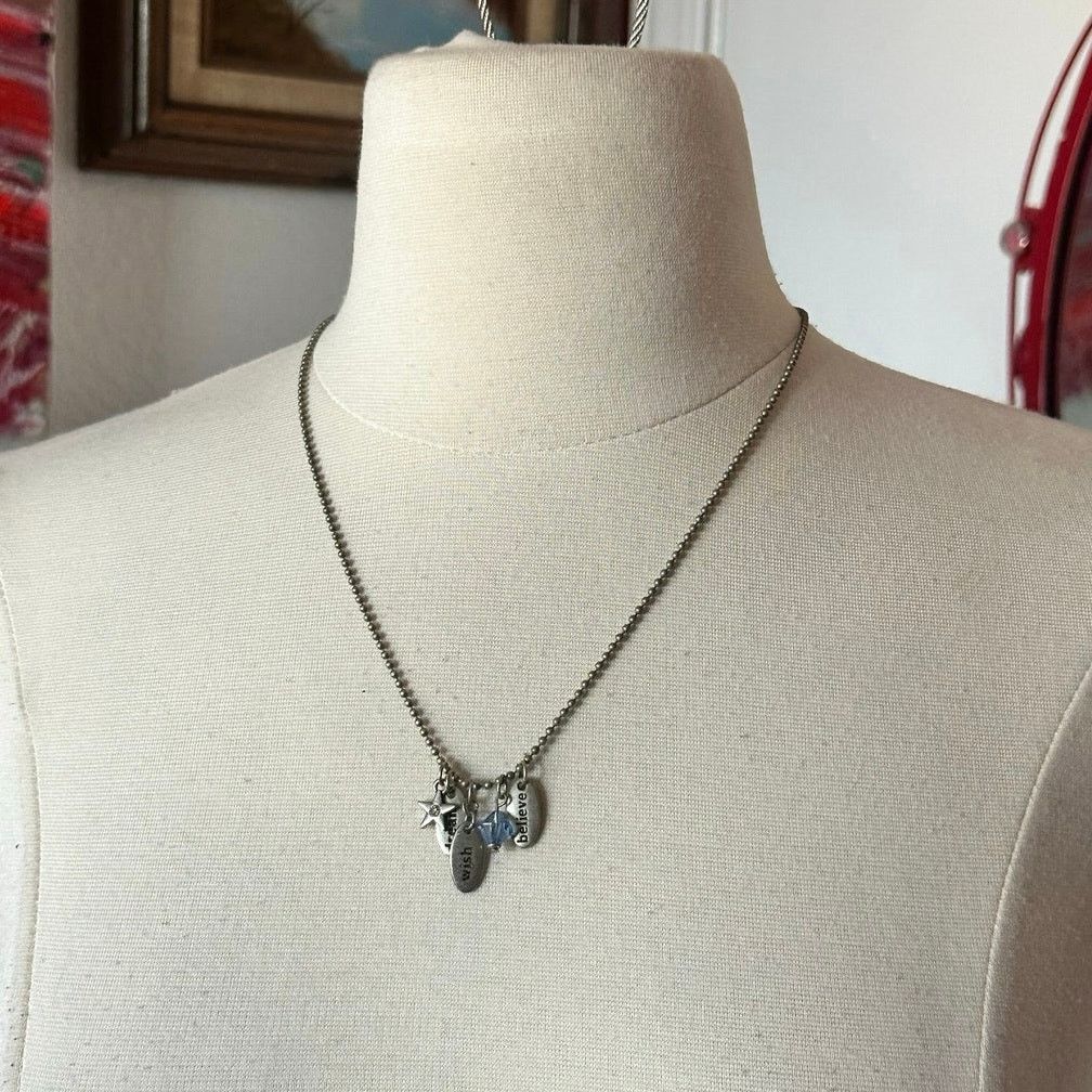 Other wish believe dream silver pendant necklace Size ONE SIZE - 1 Thumbnail