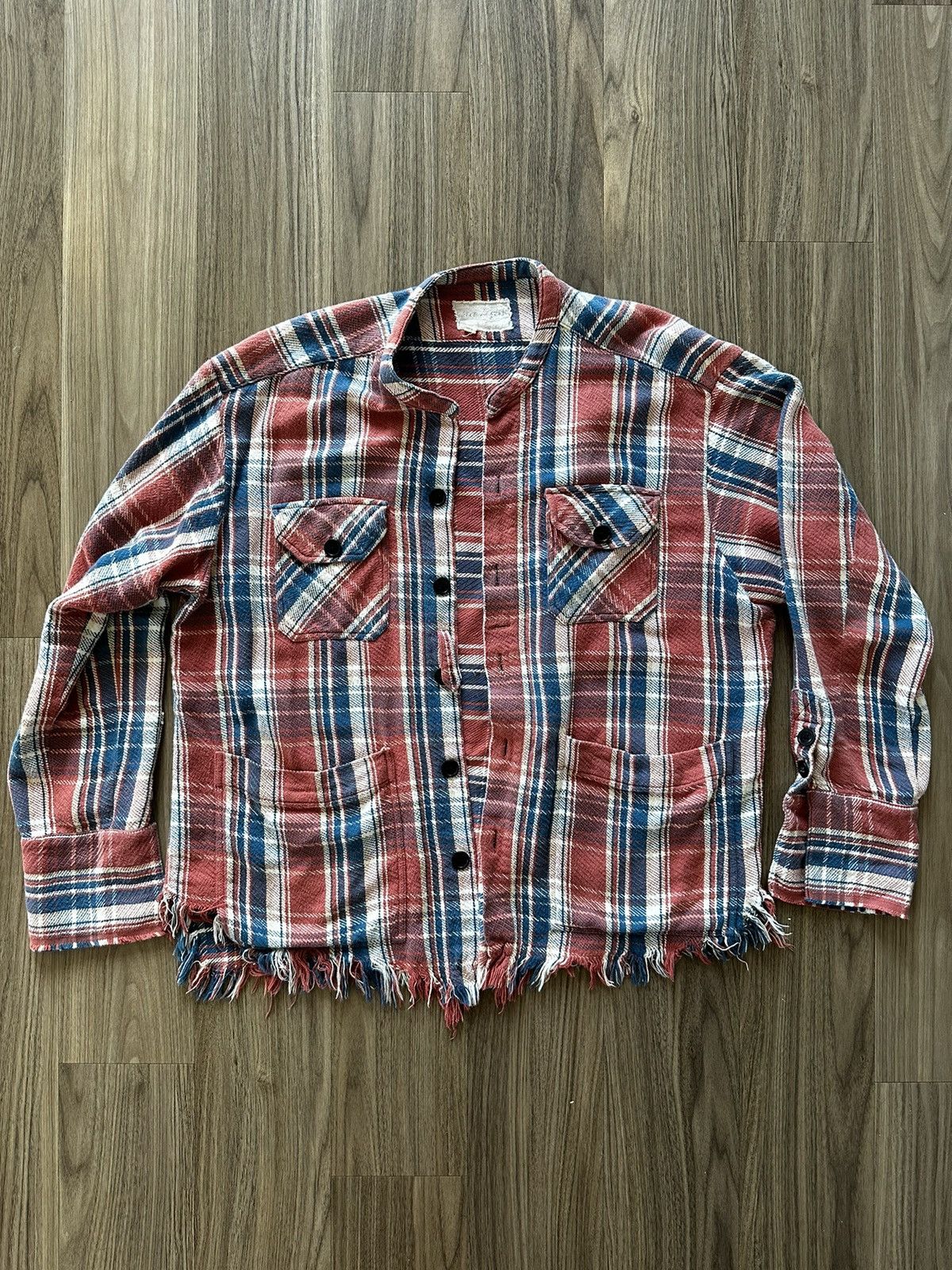 Greg Lauren Red Plaid Boxy Studio Shirt | Grailed