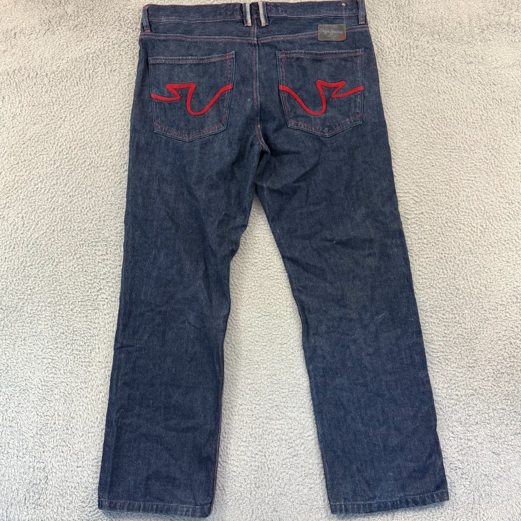 Pepe Jeans VINTAGE Pepe Jeans Jeans 5-Pocket Denim Straight Blue 38x32 Mens Baggy 90s Logo Size US 38 / EU 54 - 2 Thumbnail