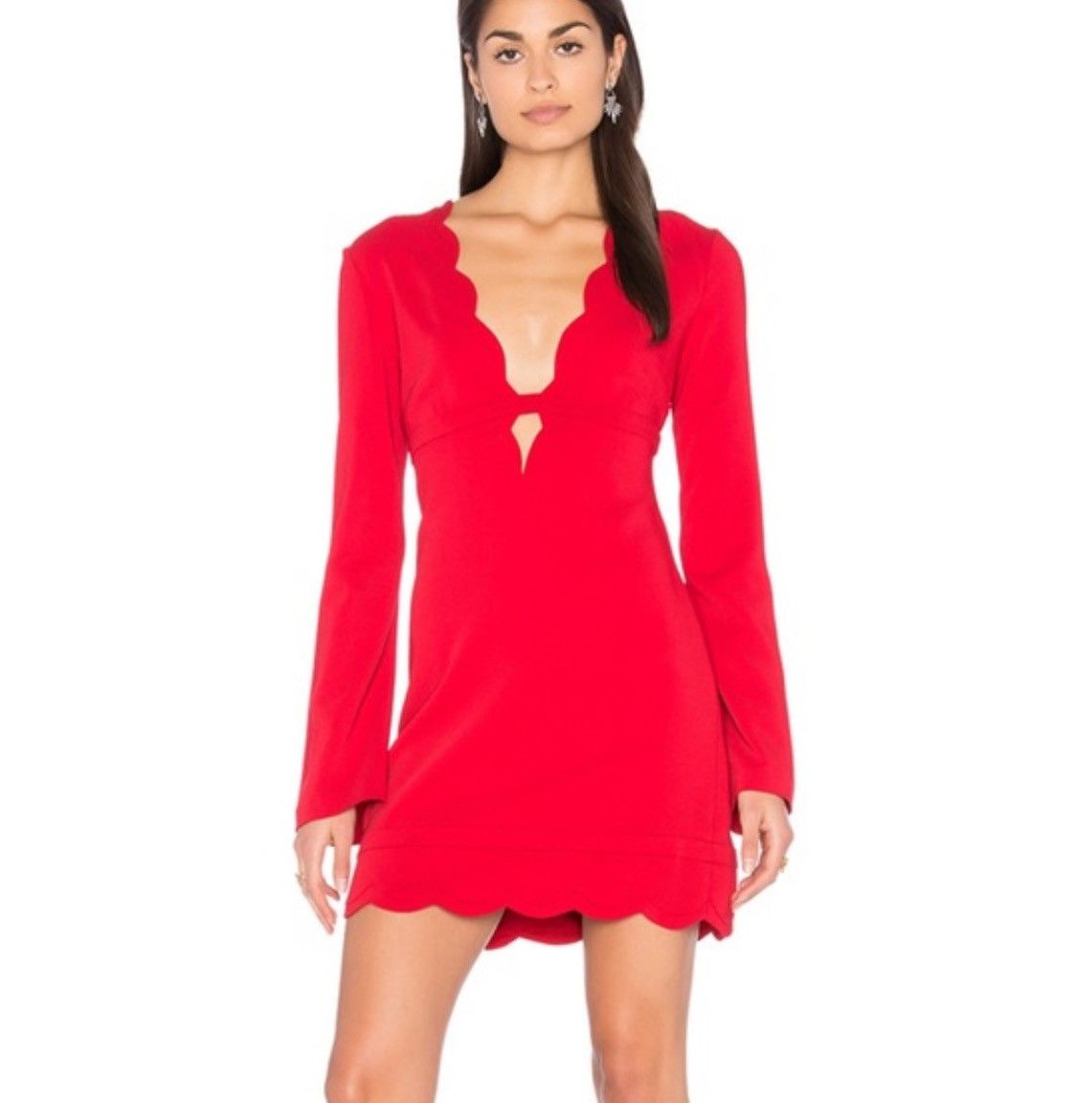 A.L.C. $500 NWT ALC | Eve Red Scalloped Dress Size: 10 Size L / US 10 / IT 46 - 7 Thumbnail
