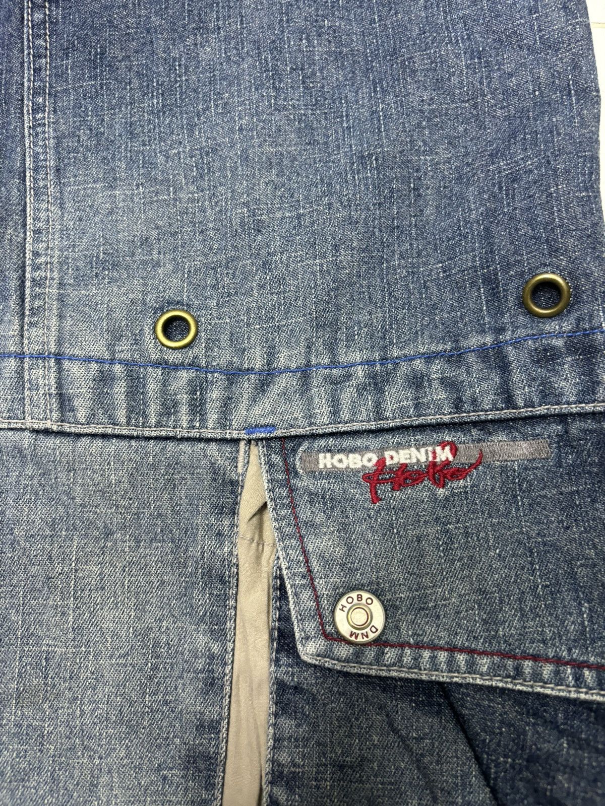 JNCO RARE🔥OG HOBO DENIM BAGGY MULTI POCKET CARGO PANTS Size US 33 - 13 Thumbnail