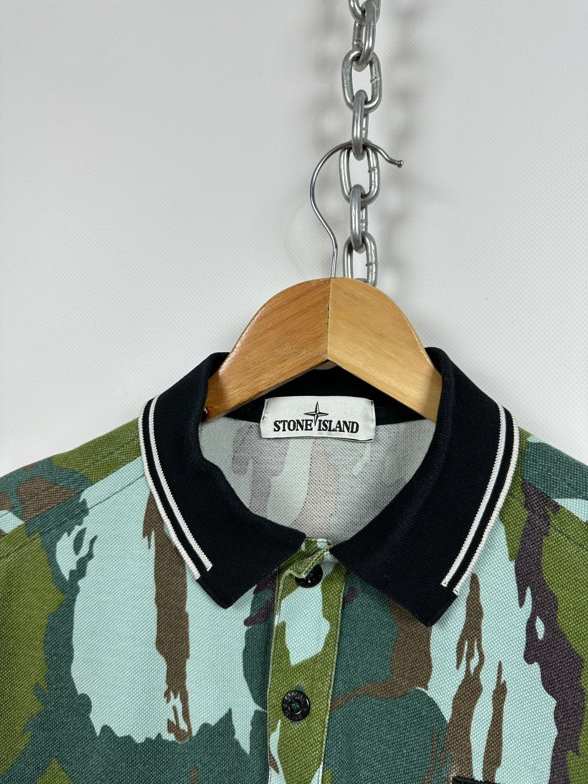 Stone Island Vintage Stone Island Camouflage Polo T-Shirt Size US S / EU 44-46 / 1 - 14 Thumbnail