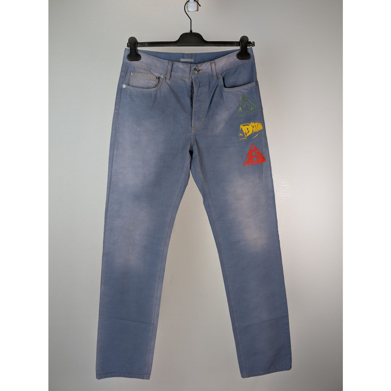 Dior o1rshd1 Embroidered Logo Patch Jeans in Light Blue Size US 32 / EU 48 - 8 Thumbnail