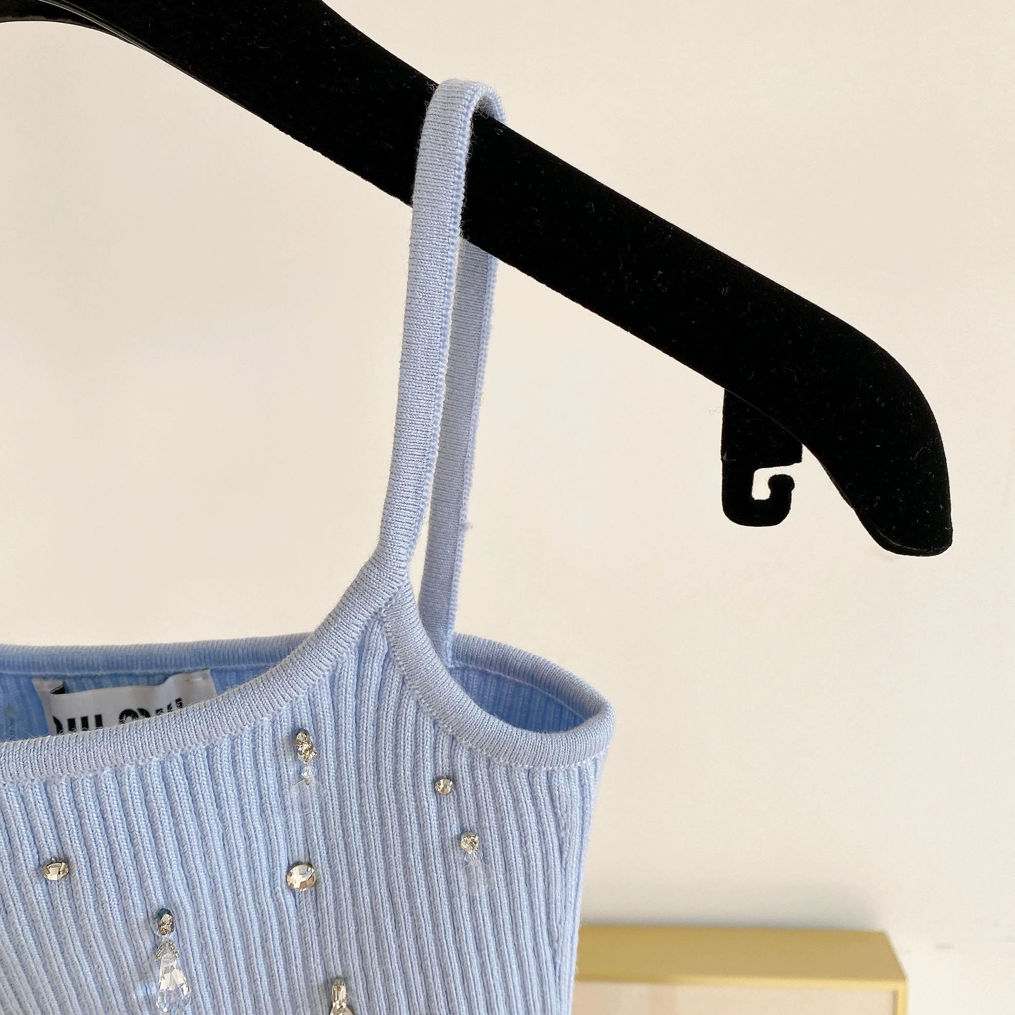 Miu Miu MIUMIU blue knit camisole 38 Size XS / US 0-2 / IT 36-38 - 3 Thumbnail