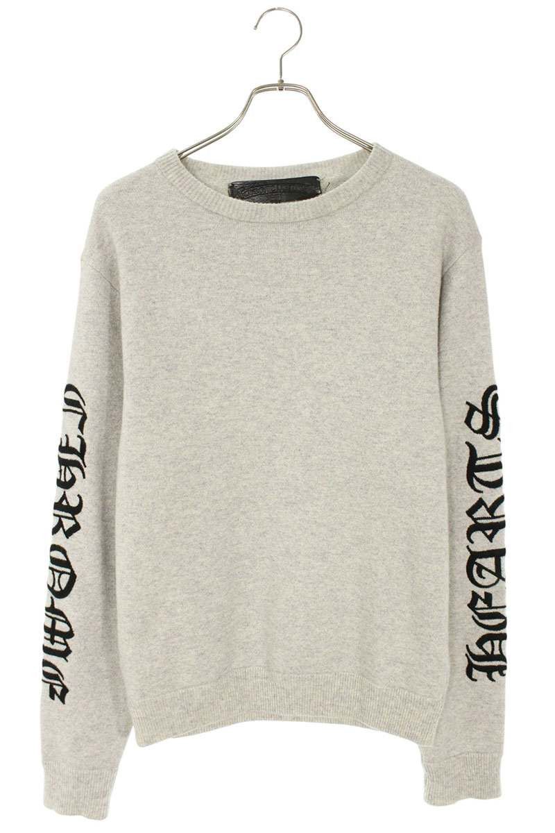 Chrome Hearts Logo Embroidered Knit Sweater Gray V2 Size M