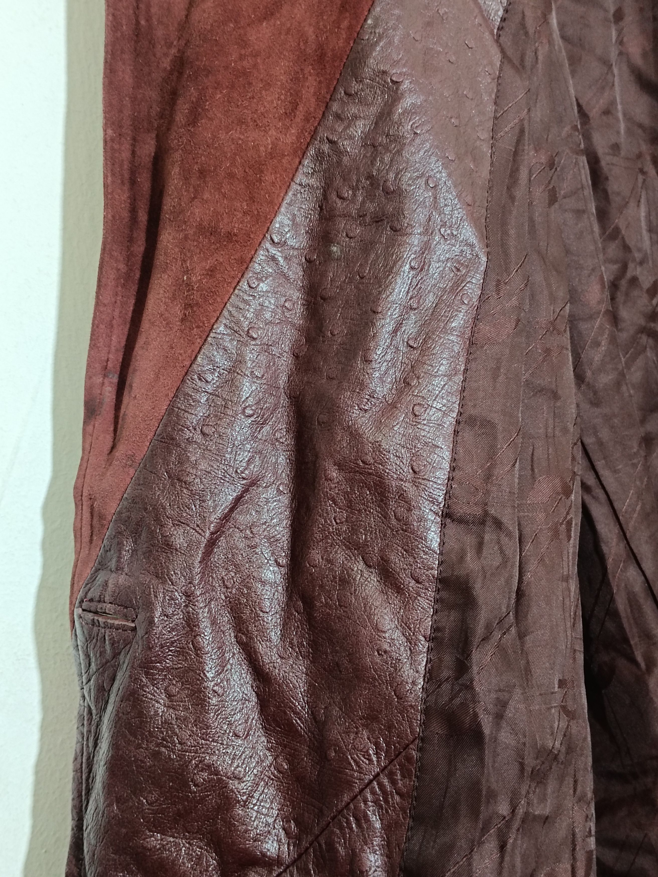 Charles Jourdan × Japanese Brand Vintage Charles Jourdan Suede ostrich Leather Coat Jacket Size US M / EU 48-50 / 2 - 5 Thumbnail
