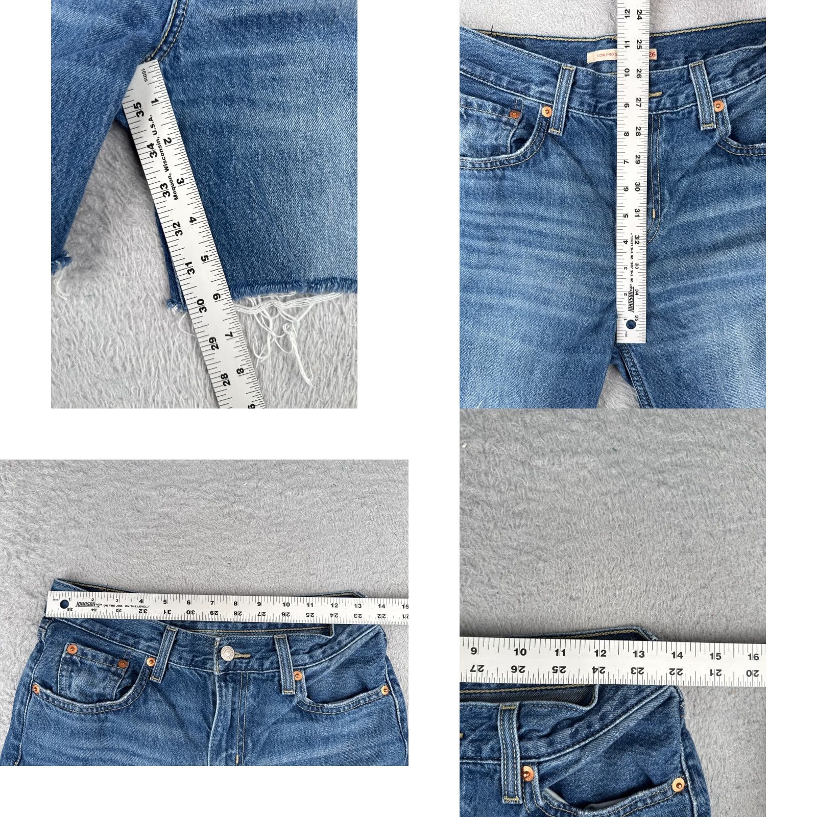 Levi's Levi's Shorts Womens 30 Blue Denim Cut-Off Mid Rise Cotton Blend Medium Wash 30x3 Size 30" / US 8 / IT 44 - 9 Thumbnail