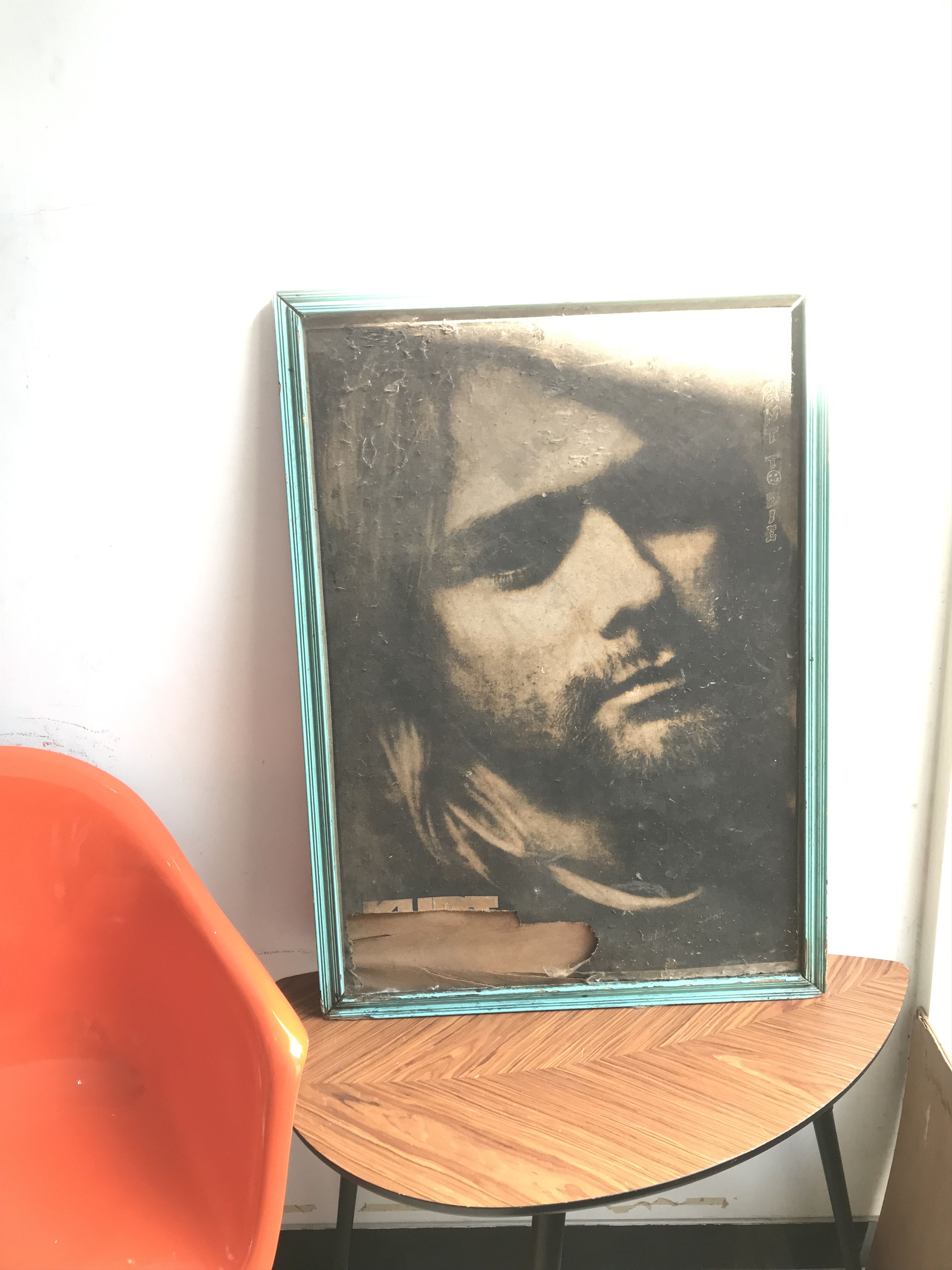 Other Vintage 1990s Nirvana Kurt Cobain BIG Poster Canvas framed Size ONE SIZE - 13 Thumbnail