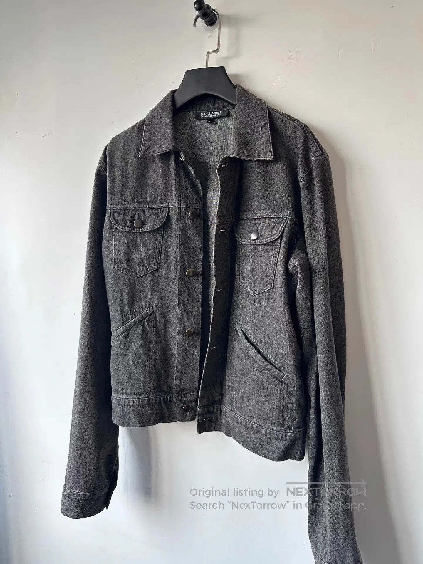 Raf Simons Black Denim Jacket with Button Closure. Size US M / EU 48-50 / 2 - 2 Thumbnail