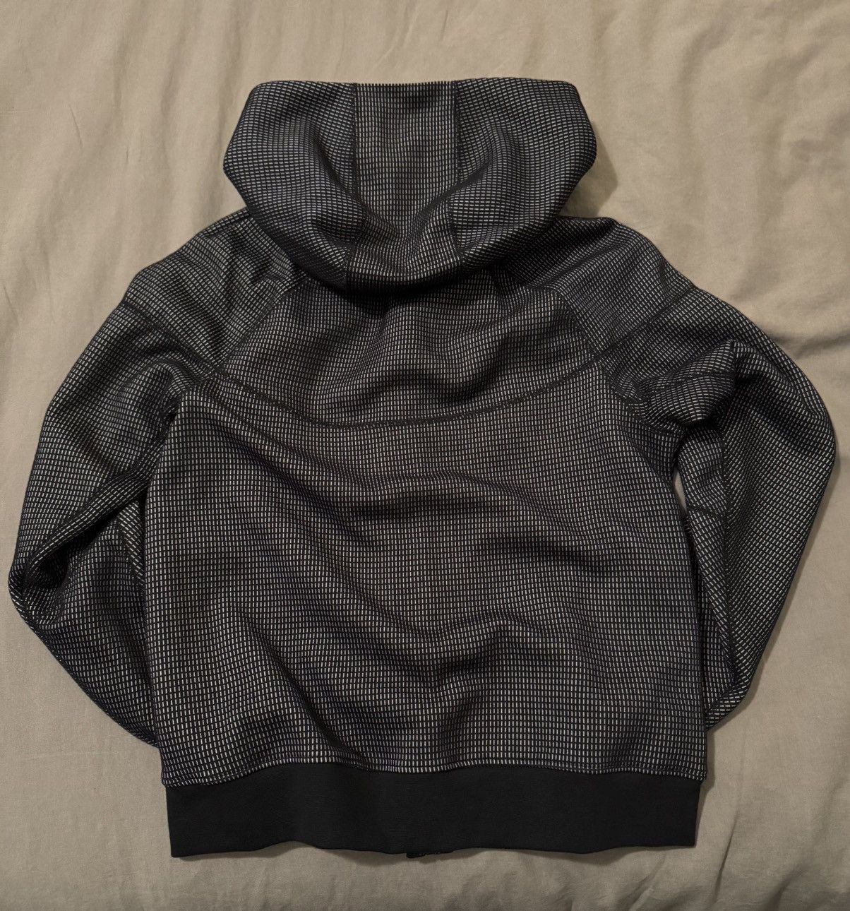 Nike Nike Tech Fleece Zip Hoodie – Black/Grey Grid Pattern Size US XL / EU 56 / 4 - 4 Thumbnail