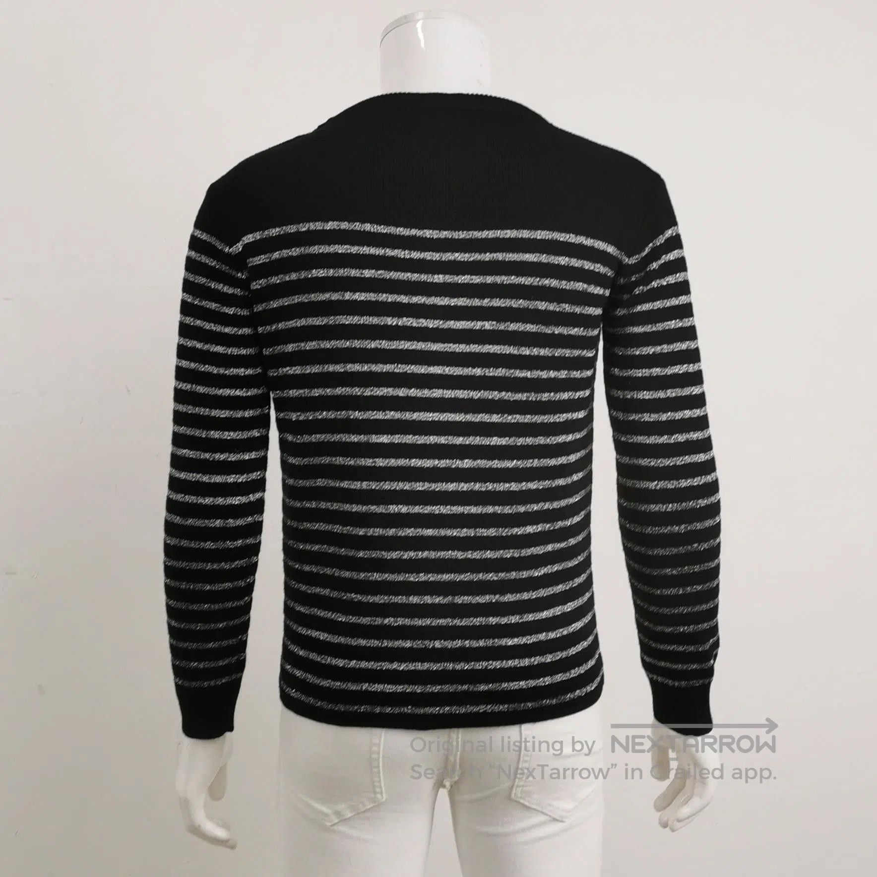 Saint Laurent Paris Saint Laurent Striped Cotton-Wool Long Sleeve Sweater. Size US M / EU 48-50 / 2 - 1 Thumbnail
