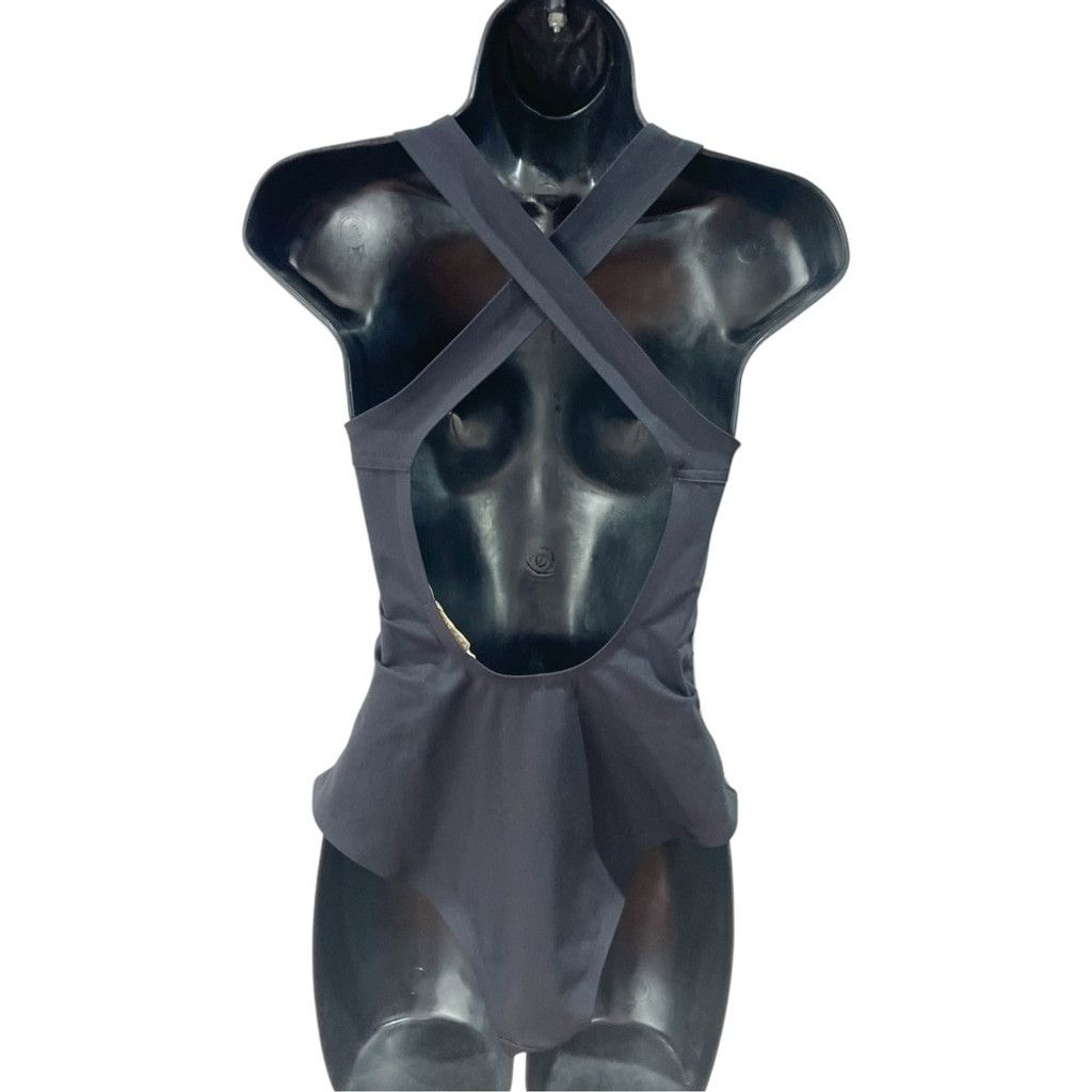 Zara NEW Zara Black Stretch Tech Cross Back Body Suit - M fits S Size M / US 6-8 / IT 42-44 - 4 Thumbnail
