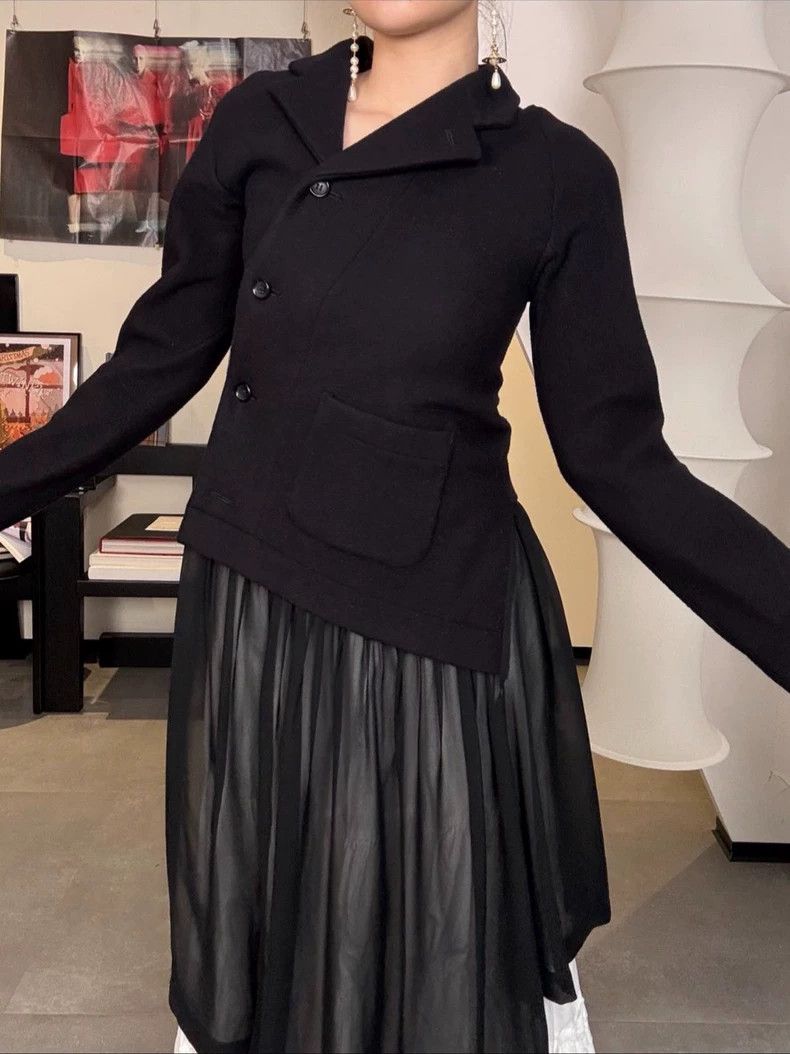 Comme des Garcons Comme des Garcons Black Velvet Twist Splicing Jacket Size S / US 4 / IT 40 - 7 Thumbnail