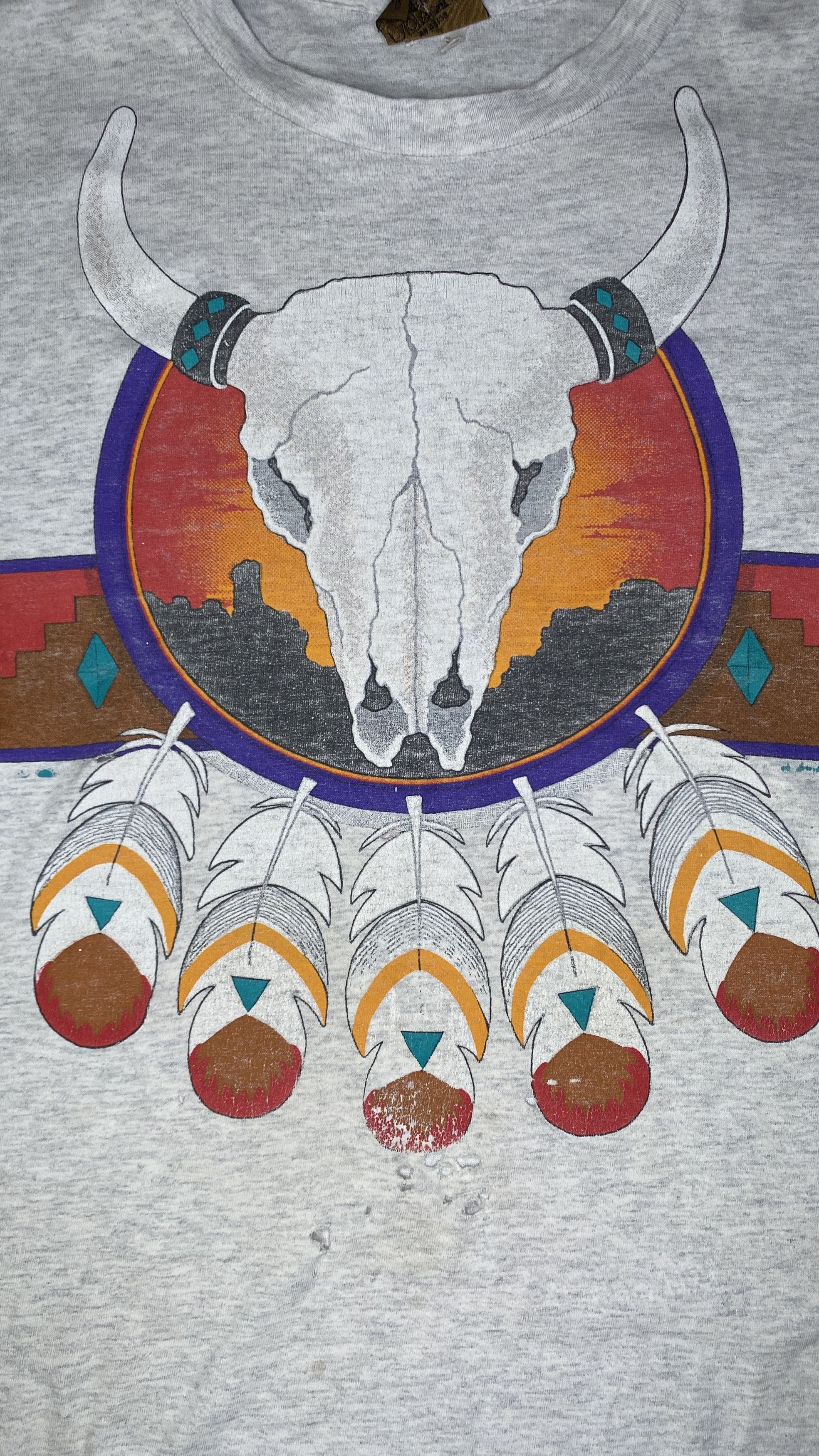 Nutmeg Vintage 90s Nutmeg Sitting Bull Native Skull Tee Size US L / EU 52-54 / 3 - 4 Thumbnail