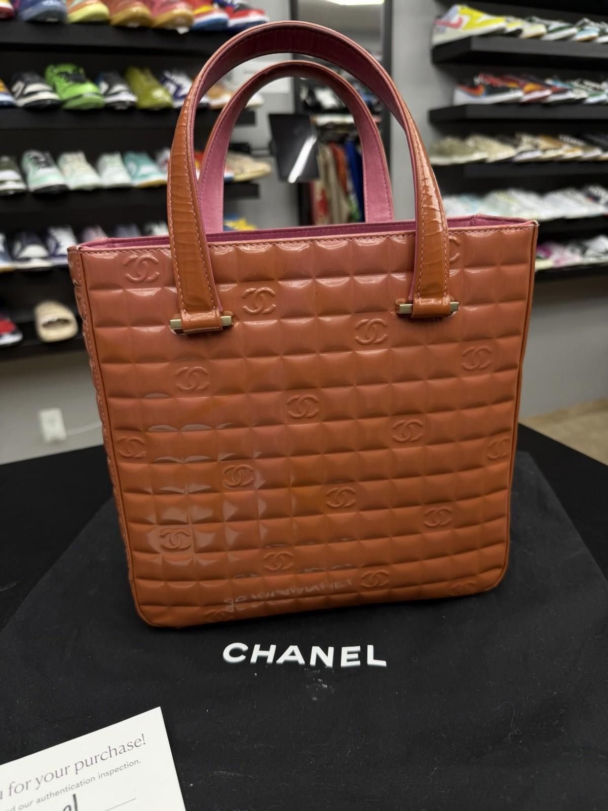 Chanel Authentic CHANEL Brown Chocolate Patent Leather Tote Bag Size ONE SIZE - 1 Thumbnail