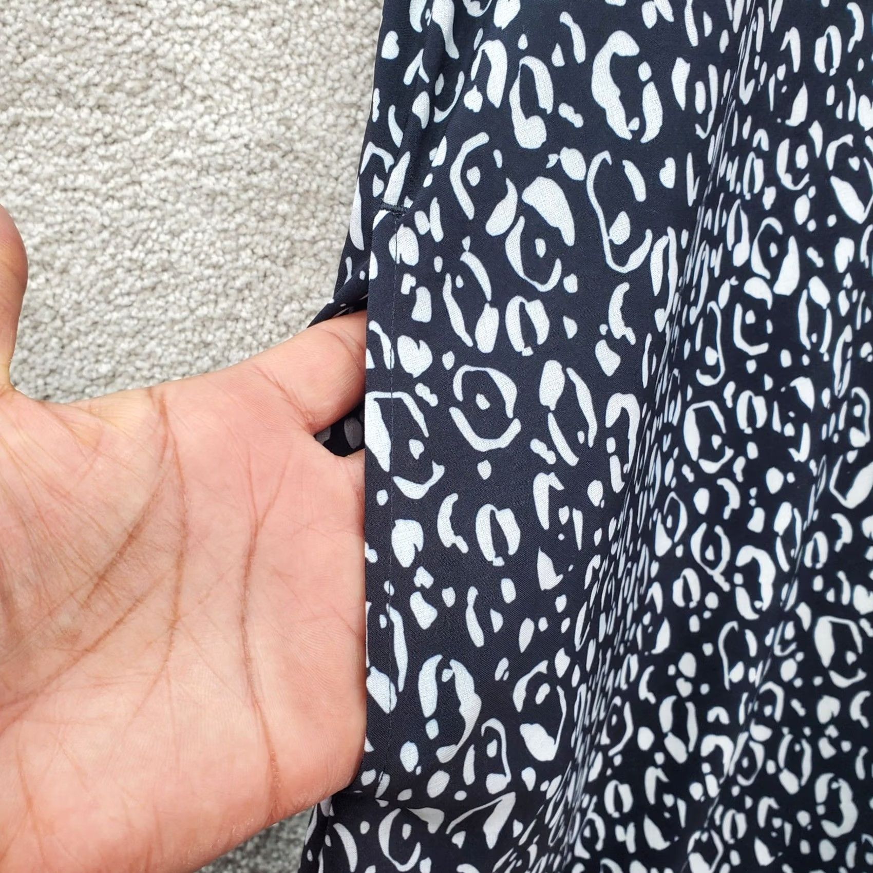 Vintage Chico's Shift Dress Women's XL Blue White Patterned Button Front Drawcord Hem Size XL / US 12-14 / IT 48-50 - 6 Thumbnail