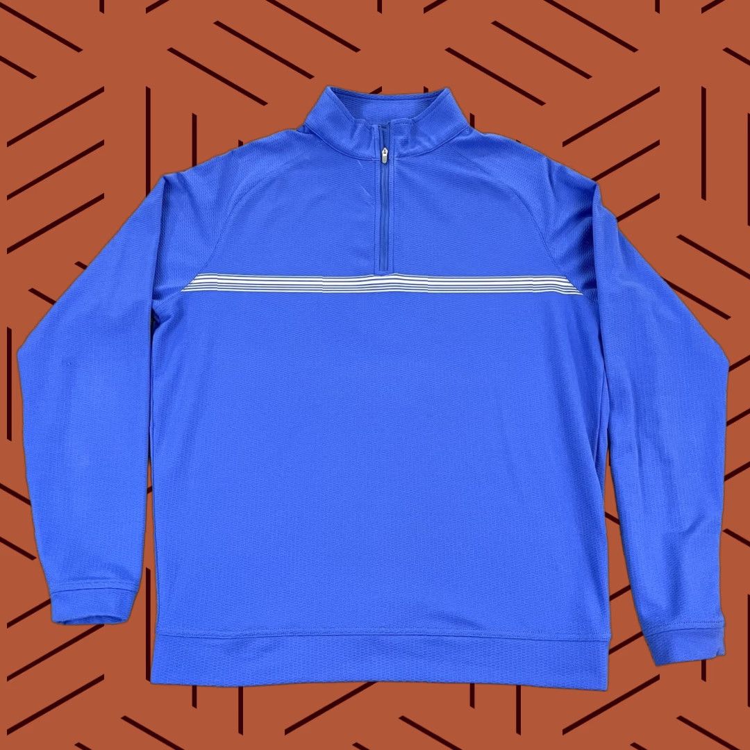 Peter Millar PETER MILLAR Pullover Mens M Blue 1/4 Zip Outdoor Casual Logo Jacket/Coat Mid-Length Regular Stand-Up Collar Size US M / EU 48-50 / 2 - 1 Thumbnail