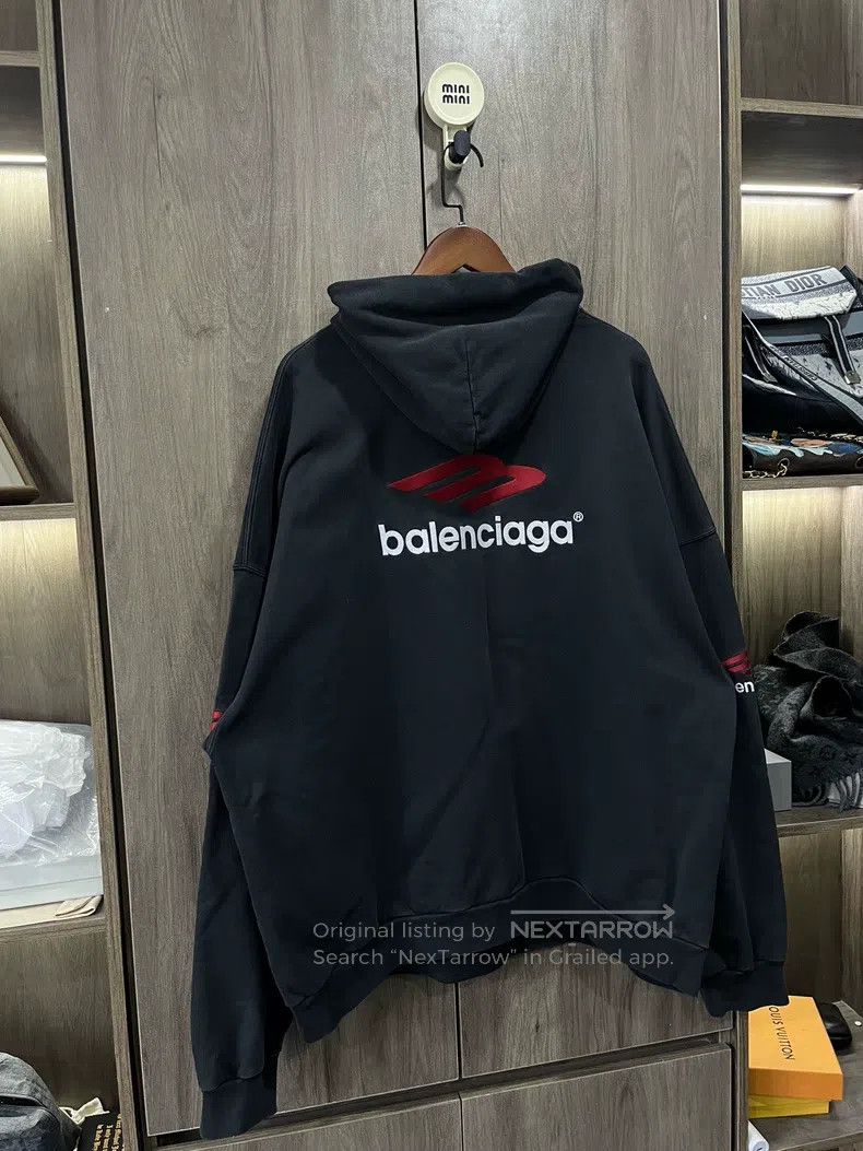 Balenciaga Balenciaga 3b embroidered hoodie Size US XL / EU 56 / 4 - 9 Thumbnail
