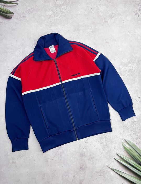 Adidas Vintage 80s Adidas Track Jacket Korea Blue & Red | Grailed