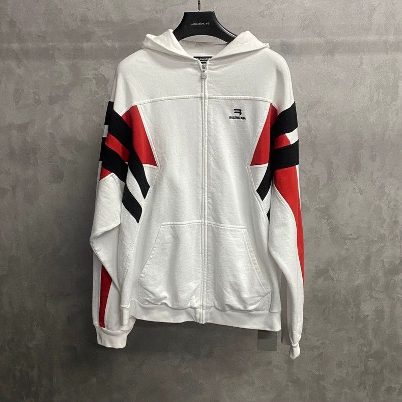 Balenciaga Balenciaga White Striped Embroidered Pattern Logo School J Size US M / EU 48-50 / 2 - 1 Thumbnail