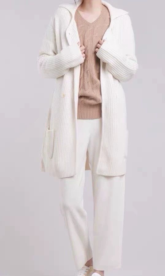 Loro Piana LORO PIANA White cashmere cardigan coat Size M / US 6-8 / IT 42-44 - 5 Thumbnail