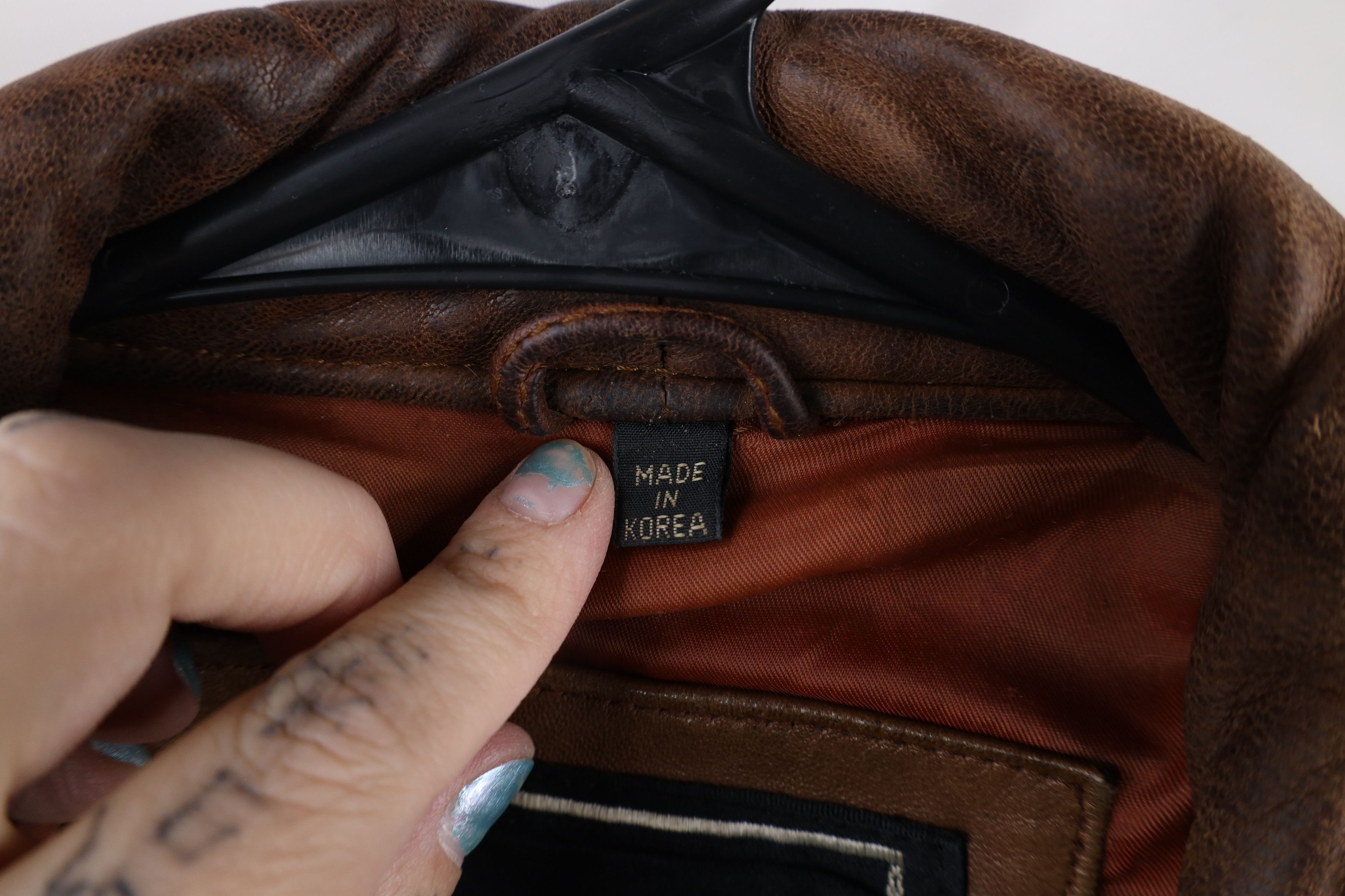 Vintage Vintage 90s Streetwear Leather Flight Bomber Jacket Brown Size US L / EU 52-54 / 3 - 10 Thumbnail