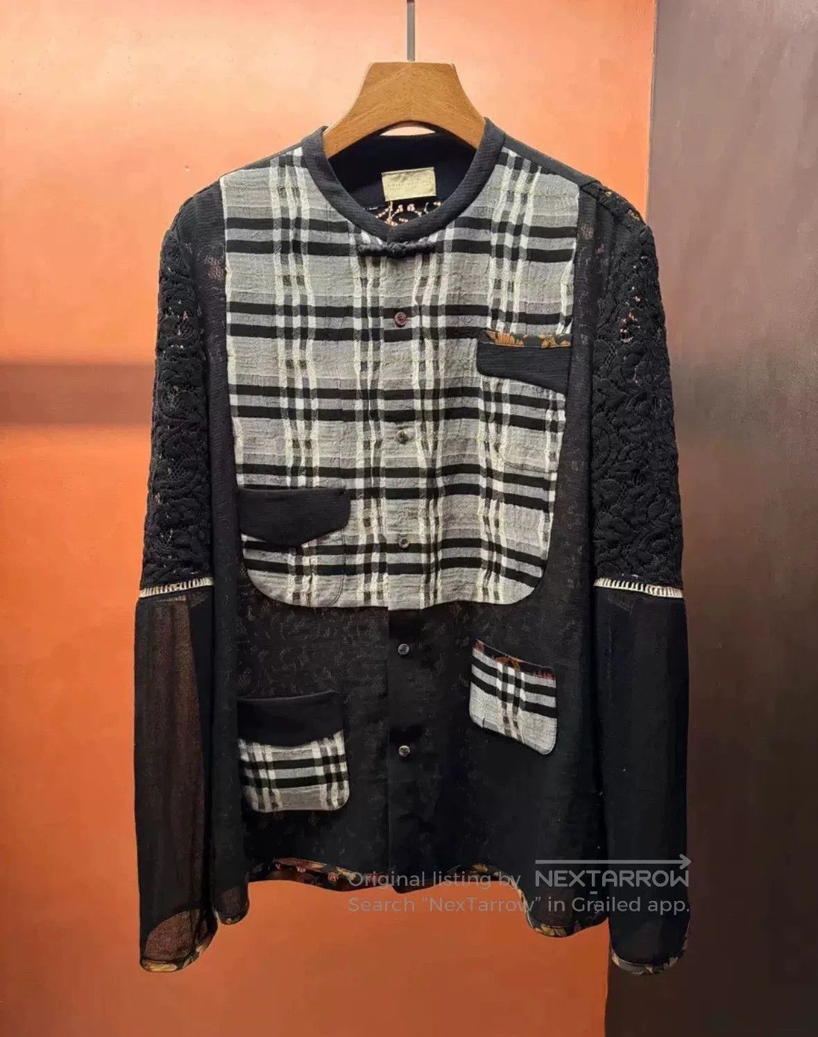Commune De Paris Plaid Button. Size US L / EU 52-54 / 3 - 2 Thumbnail