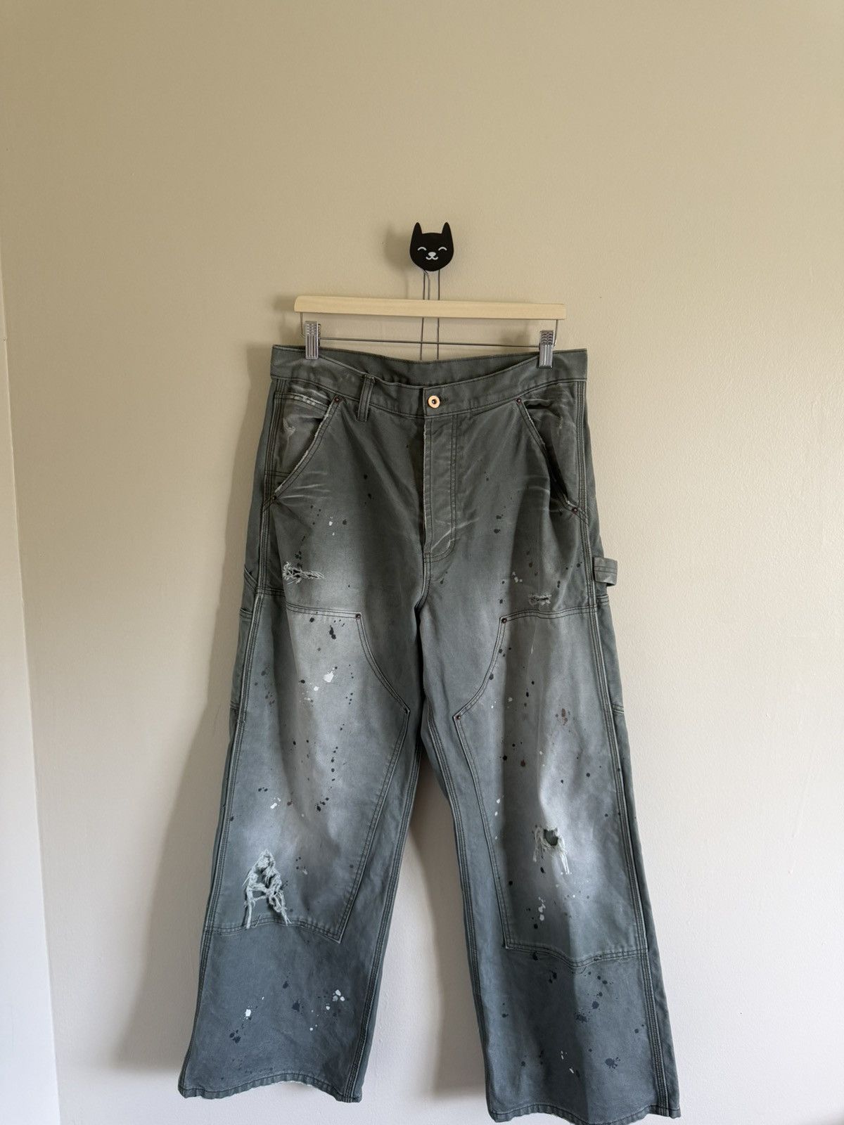 Vintage UNDS ONLINE Olive Canvas Doubleknees Size 32 Size US 32 / EU 48 - 1 Thumbnail
