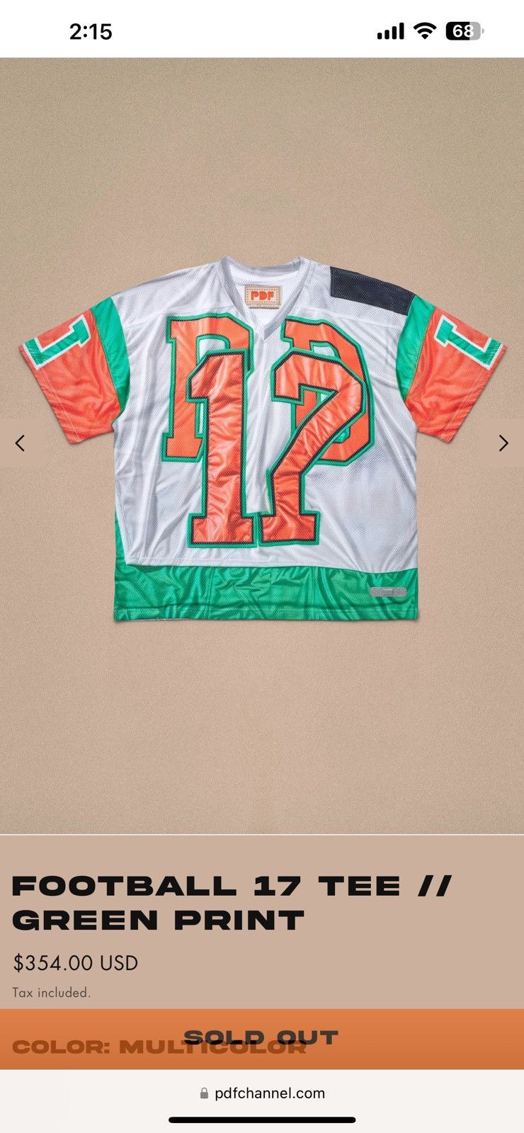 PDF PDF FOOTBALL 17 TEE // JERSEY Size US M / EU 48-50 / 2 - 5 Thumbnail