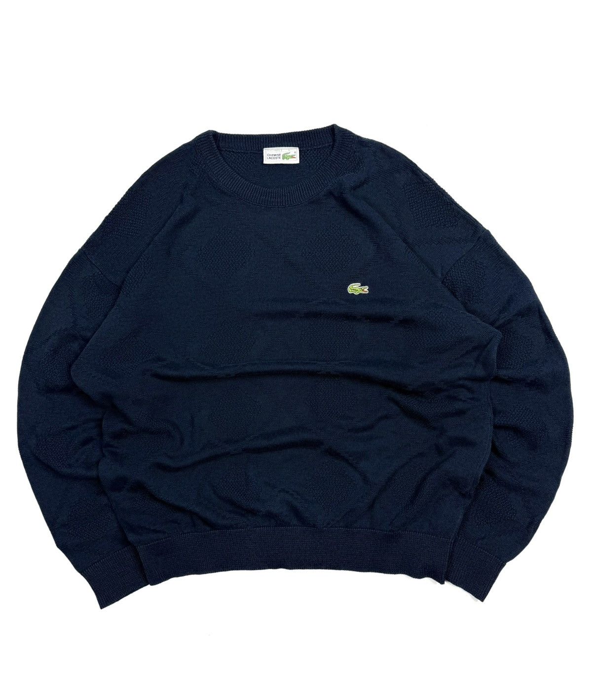 Lacoste 80s Lacoste Vintage Knit Sweater Navy Men’s 6 France Retro Size US L / EU 52-54 / 3 - 1 Thumbnail