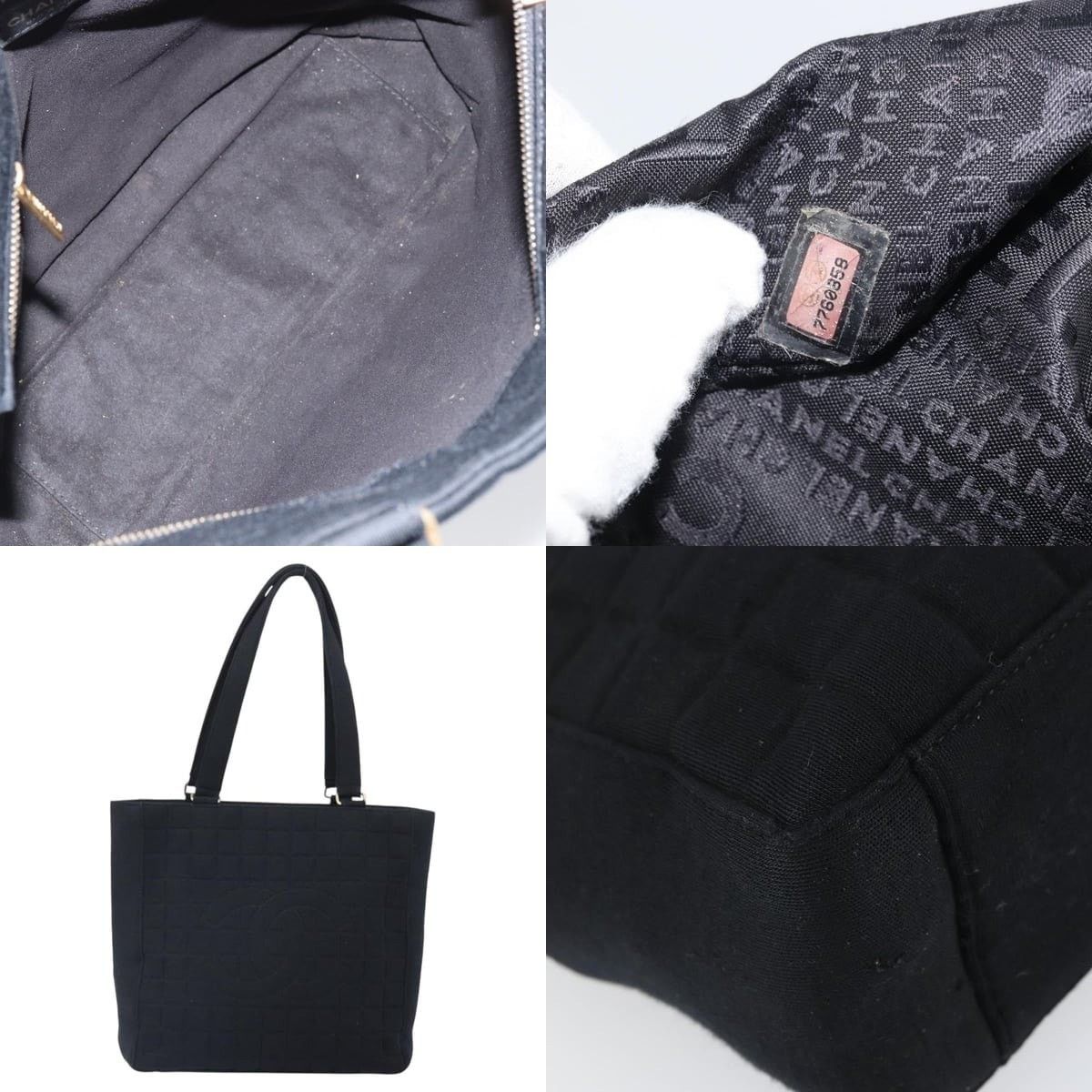 Chanel Chanel Tote Bag Cotton Gold Black CC Size ONE SIZE - 5 Thumbnail