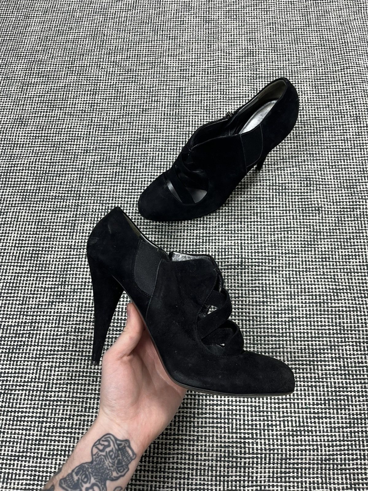 Miu Miu Miu Miu black suede strap heels Size US 11 / IT 41 - 4 Thumbnail