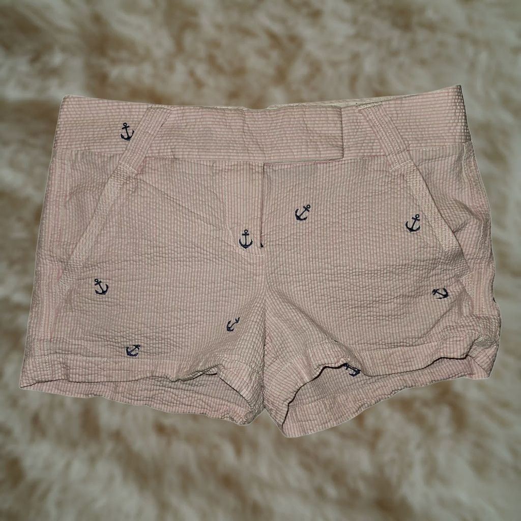 J.Crew J.Crew Chino Shorts Women's 2 City Fit Pink Striped Embroidered Anchors AOP Shirt? Size 26" / US 2 / IT 38 - 1 Thumbnail