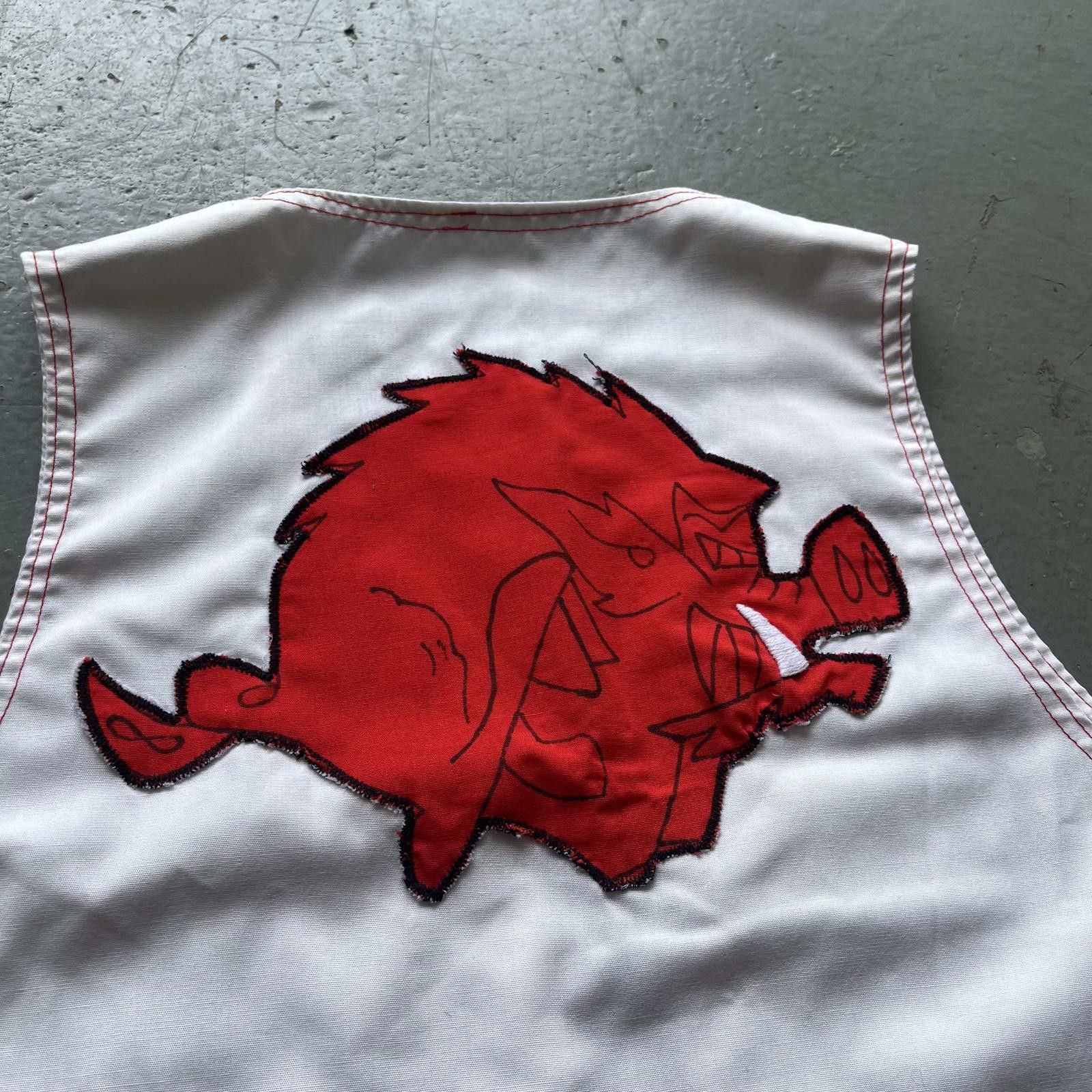 Handmade × Vintage Vintage 70s Handmade Arkansas Razorbacks Lightweight Vest Size XS / US 0-2 / IT 36-38 - 2 Thumbnail