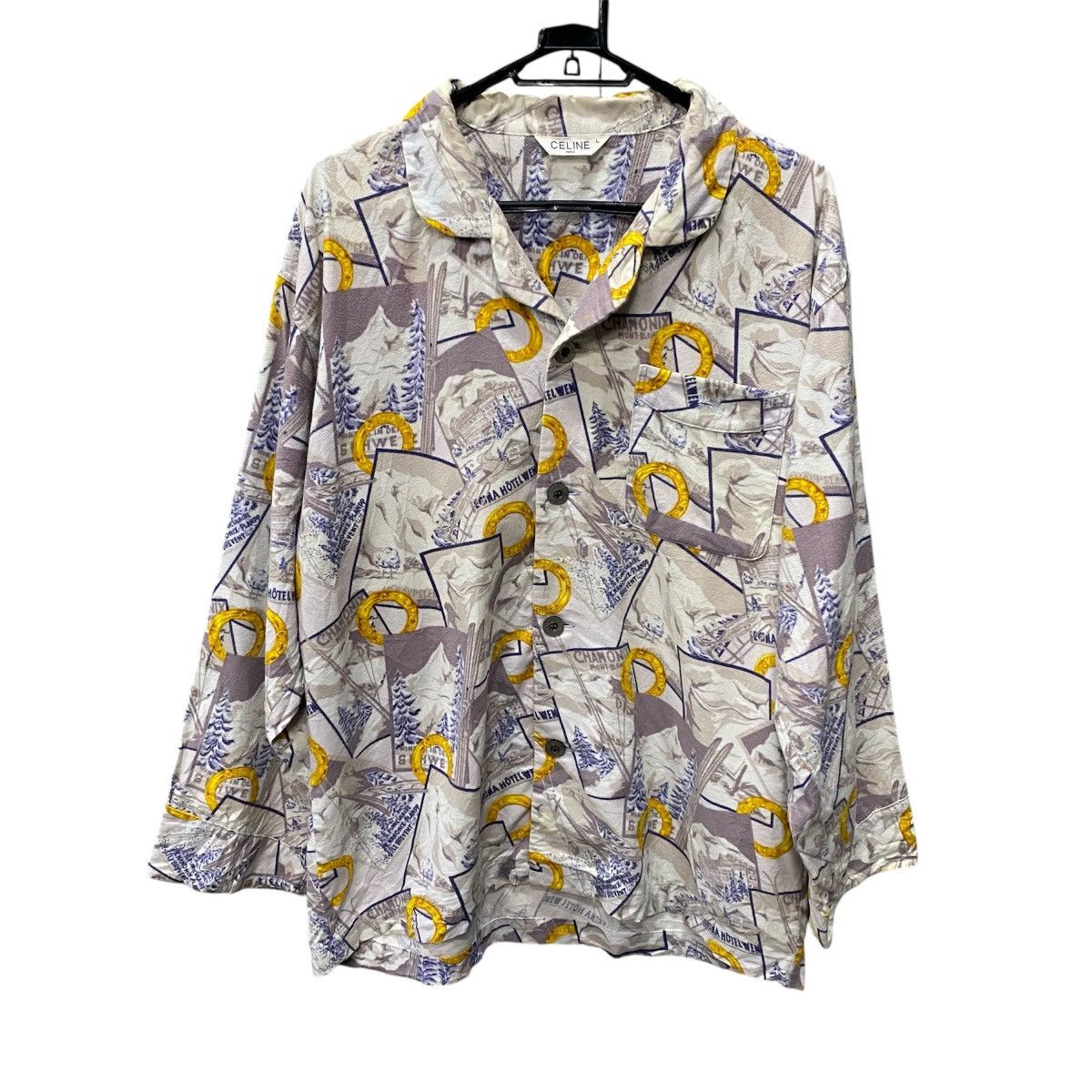 Celine Celine Paris Signature Print Shirt Vintage Luxury Size US L / EU 52-54 / 3 - 2 Thumbnail