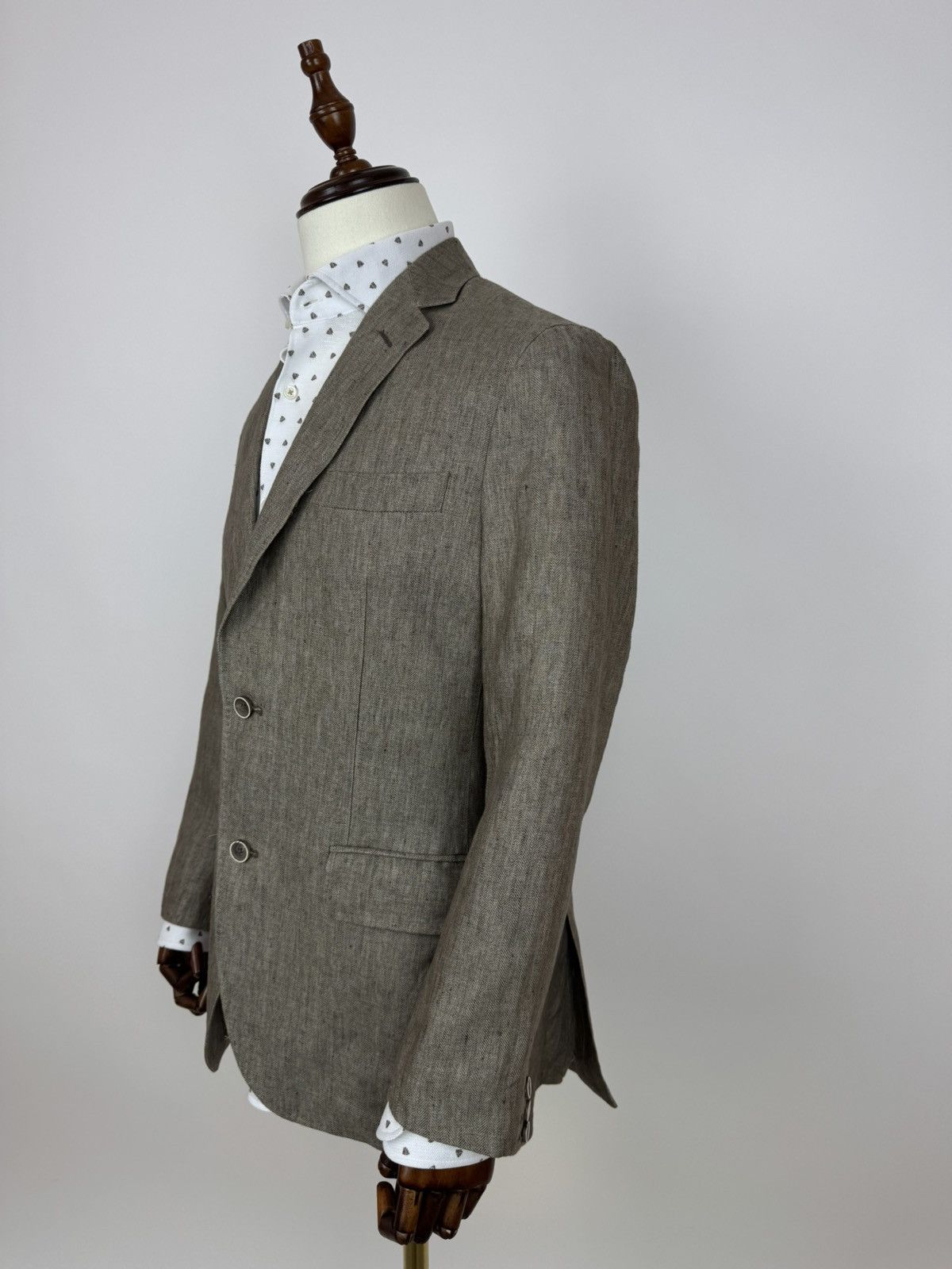 Other Dielmar Fratelli Ormezzano linen blazer herringbone size 50 Size 50R - 4 Thumbnail