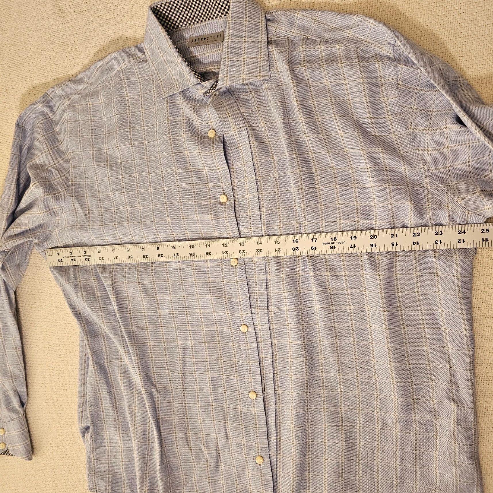 Vintage Jack Stone Thomas Dean Button-Up Shirt Men Large Blue Check Long Sleeve Size US L / EU 52-54 / 3 - 5 Thumbnail
