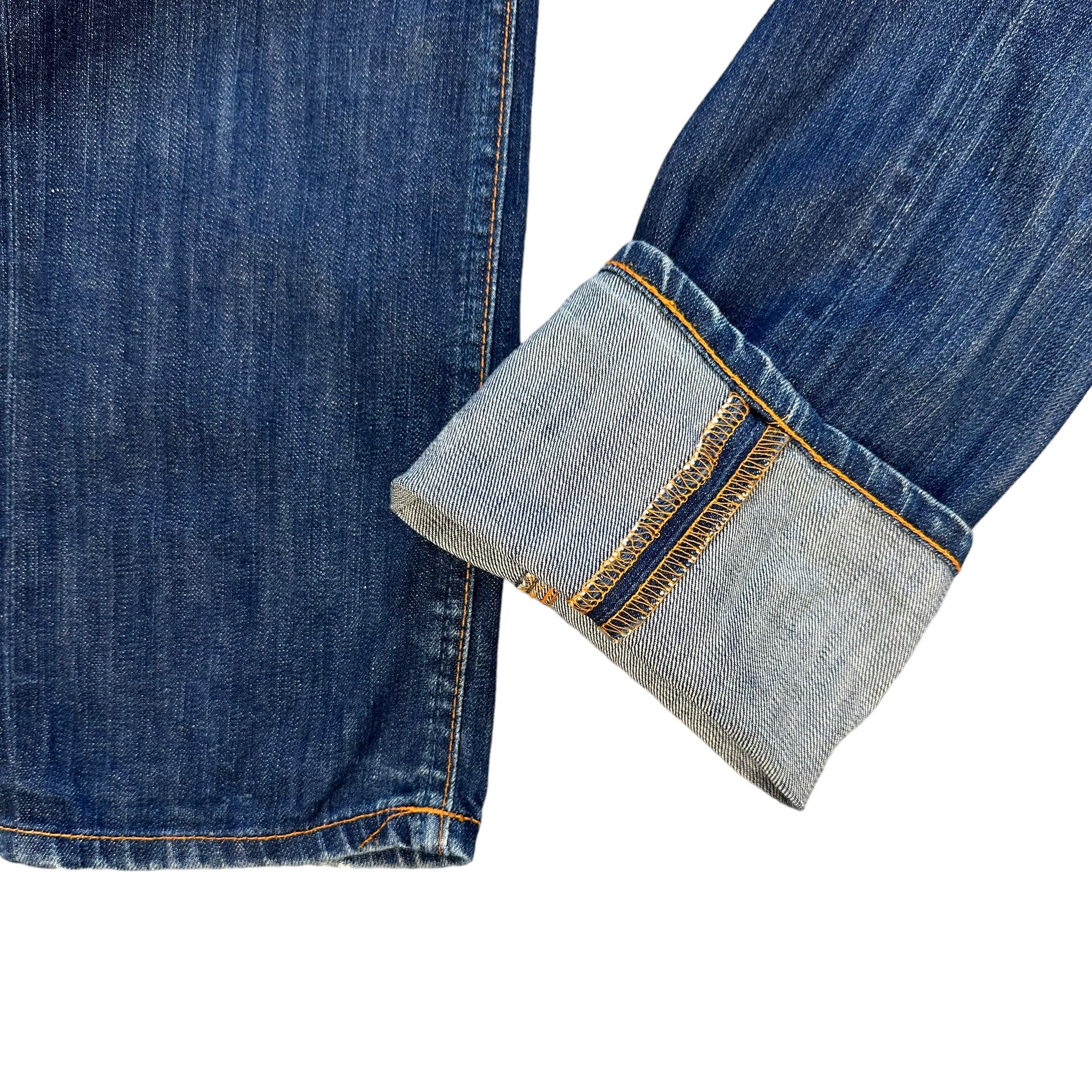 Japanese Brand TRASHED🔥 NUDIE JEANS DENIM PANTS #7463-147 Size US 30 / EU 46 - 6 Thumbnail