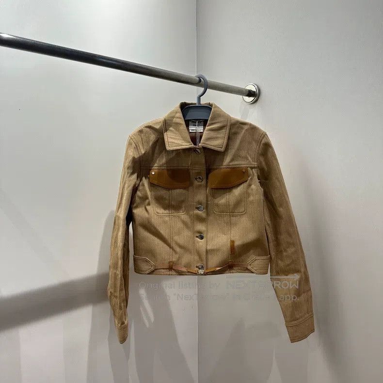 Hermes Hermes Contrast Leather Logo Back Cutout Jacket Size XS / US 0-2 / IT 36-38 - 1 Thumbnail