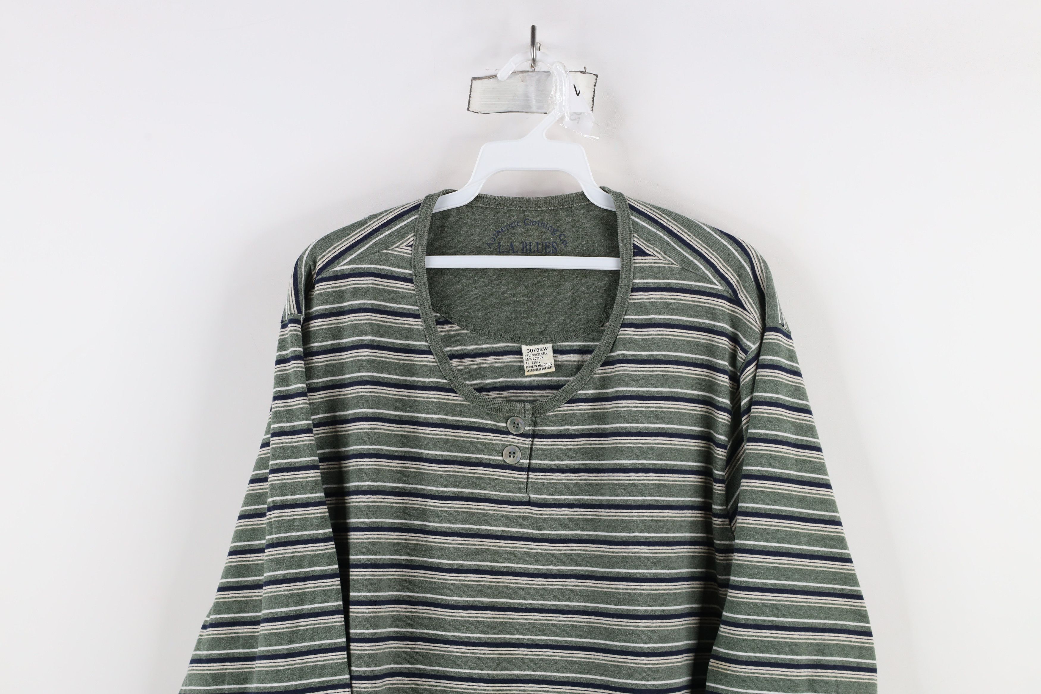 Vintage Vintage 90s Y2K Streetwear Long Sleeve Henley T-Shirt Size 4XL / US 24-26 - 2 Thumbnail