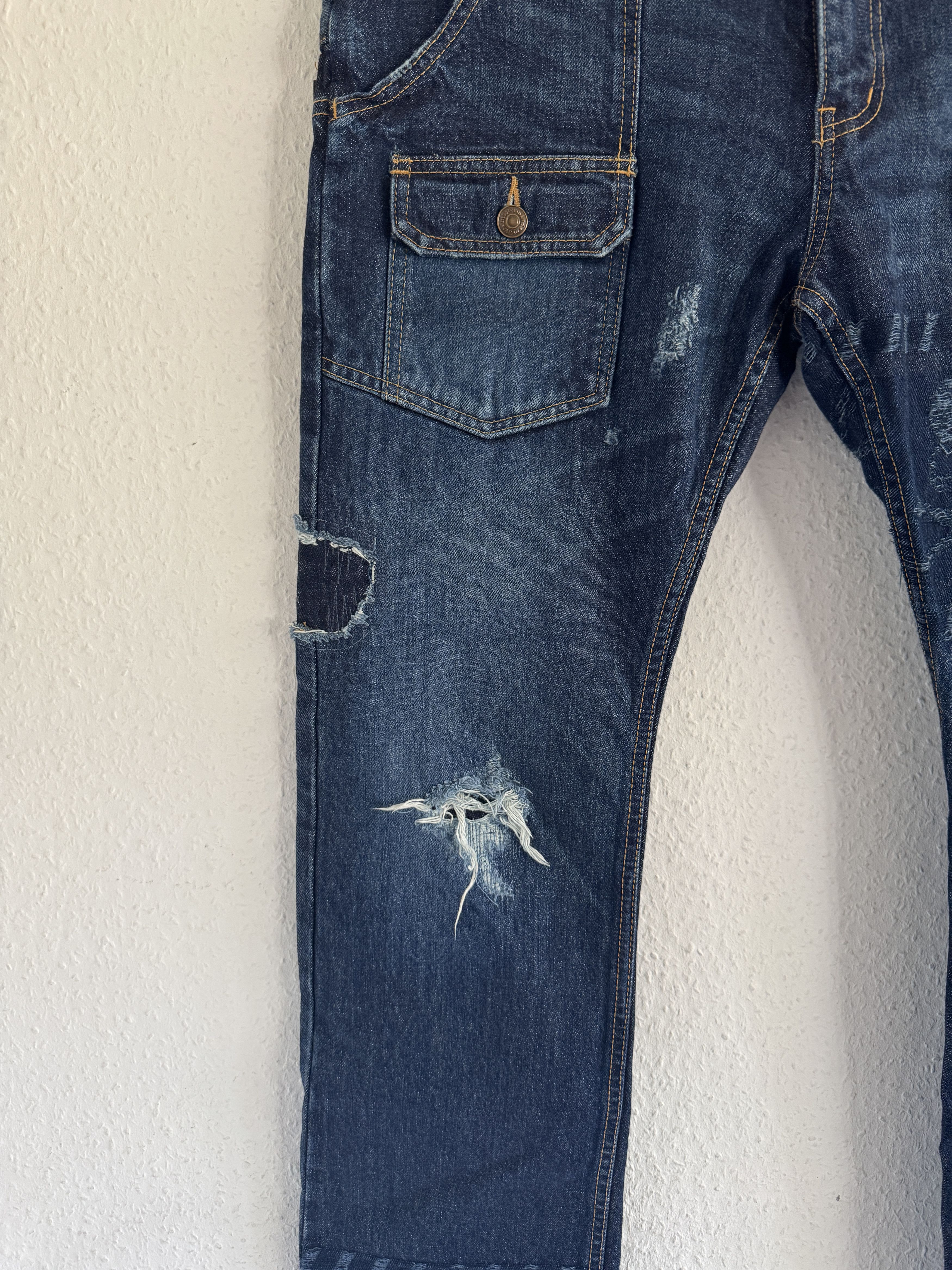 Mastermind Japan Distressed Skull Denim Size US 34 / EU 50 - 15 Thumbnail
