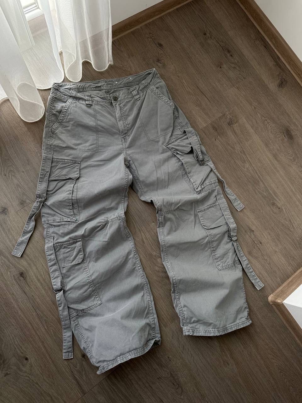 Japanese Brand × Vintage Vintage Japanese Baggy Gray Cargo Pocket Pants Size US 32 / EU 48 - 5 Thumbnail