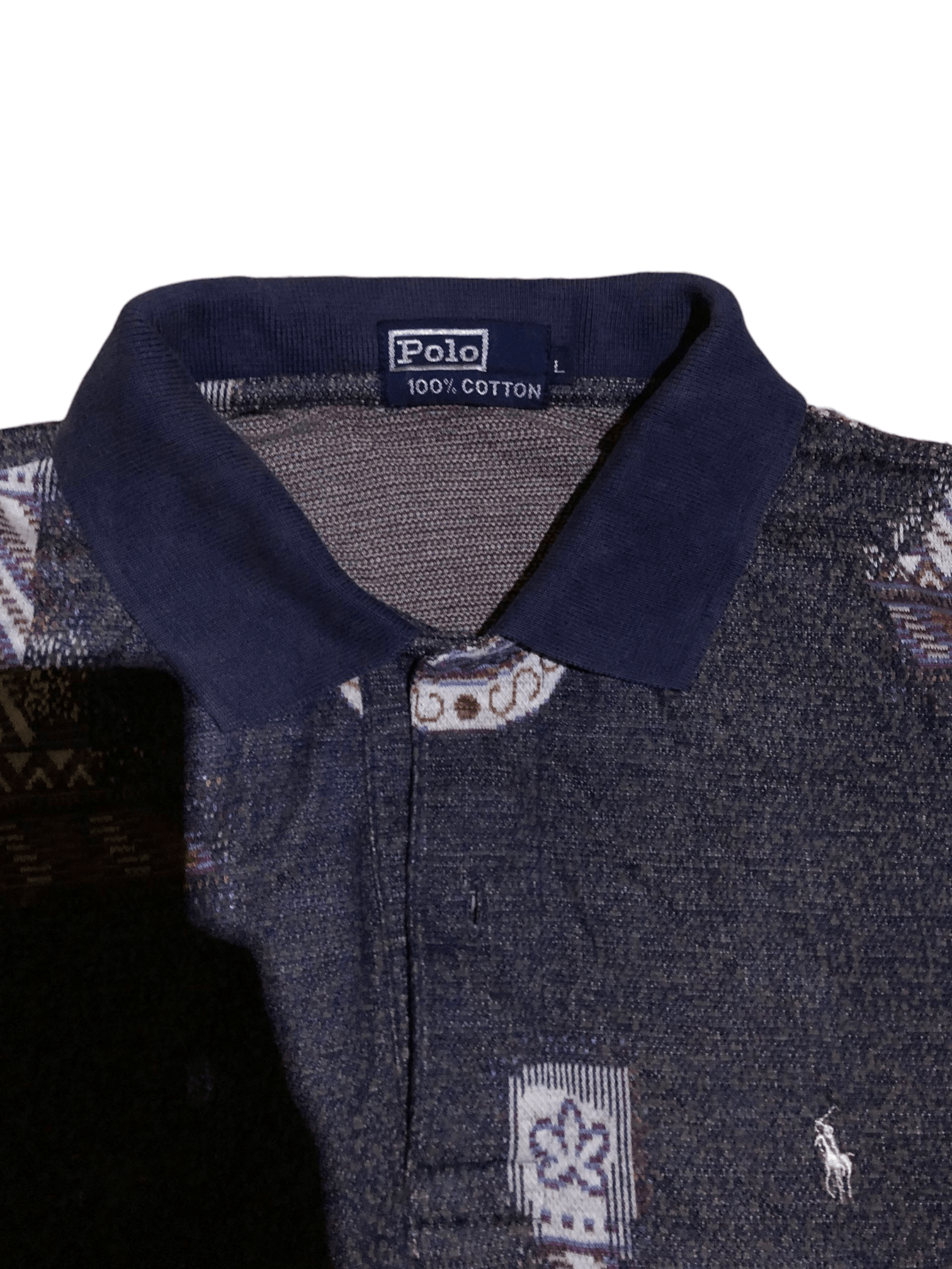 Polo Ralph Lauren VINTAGE RARE Polo Ralph Lauren Tribal Print Knit Polo Shirt Size US M / EU 48-50 / 2 - 3 Thumbnail