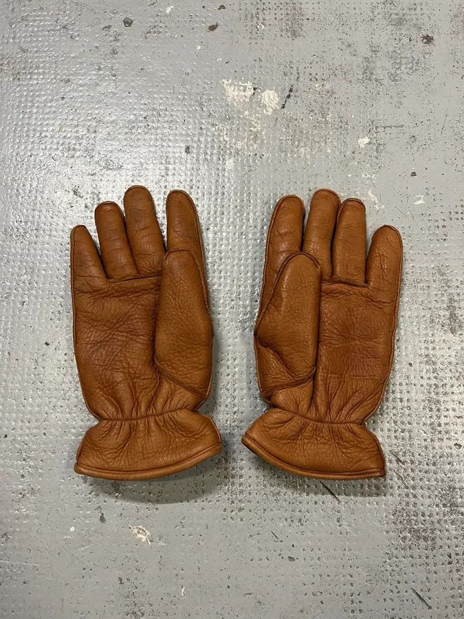 Dsquared2 Dsquared2 Brown Fleeced Padded Biker Leather Gloves Size ONE SIZE - 5 Thumbnail